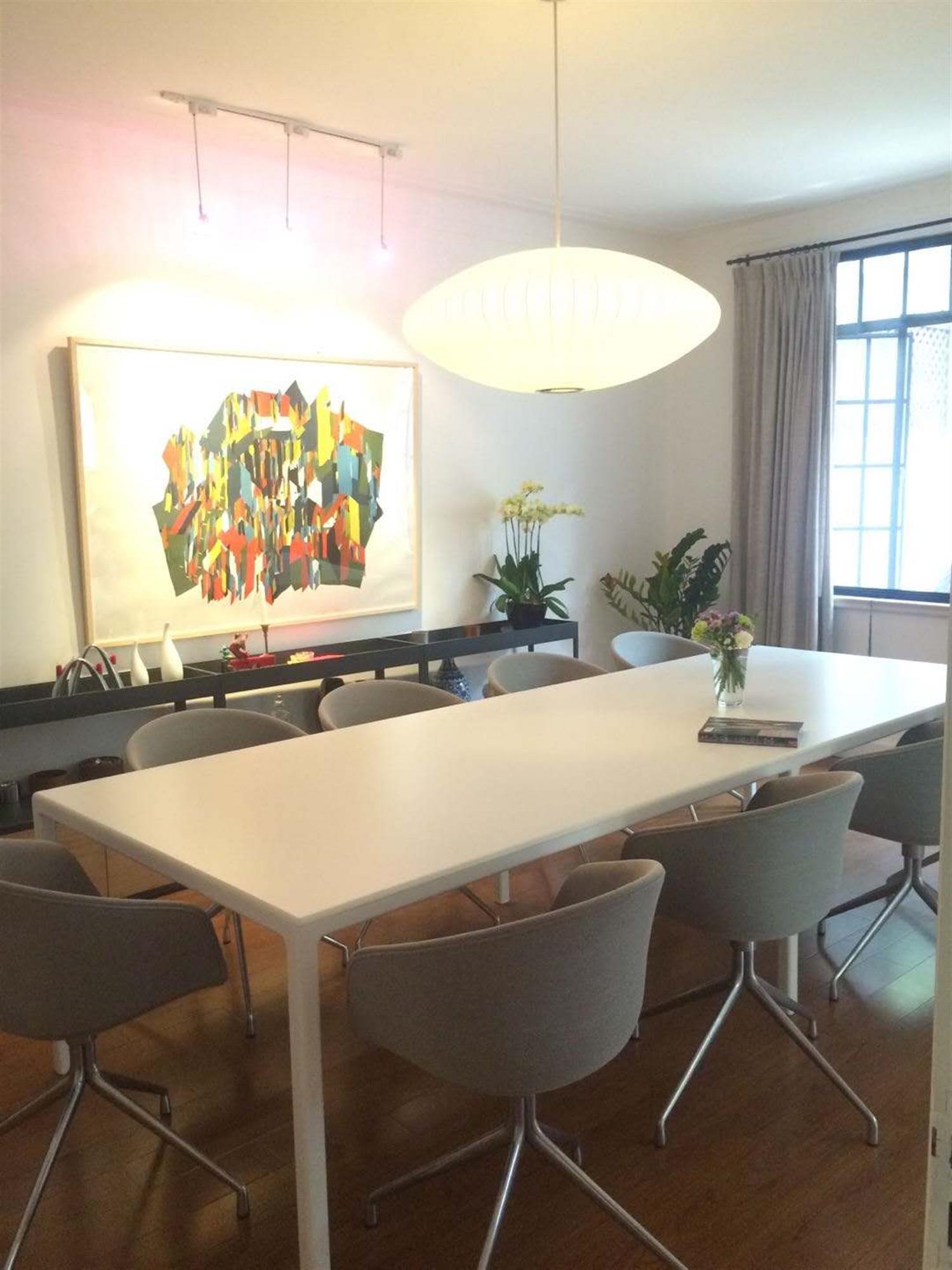 large dining area Independent 3-Story House w Garden in Jing’an for Rent in Shanghai