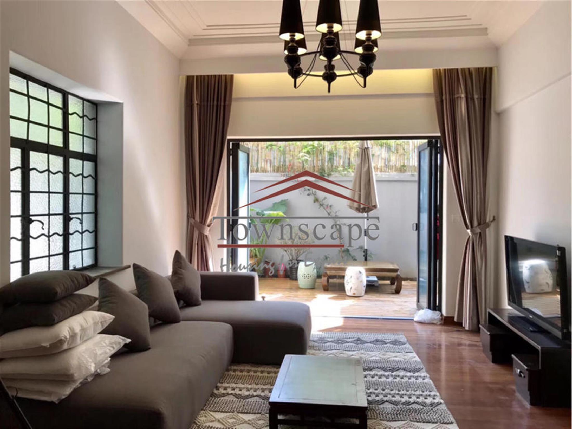 spacious living room Xinhua Rd Lane House Apartment for Rent in Shanghai
