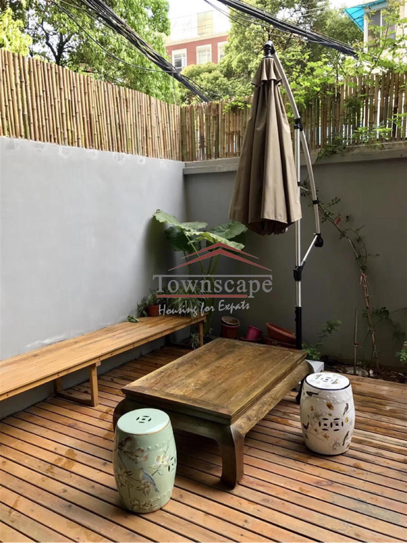 large private garden Xinhua Rd Lane House Apartment for Rent in Shanghai