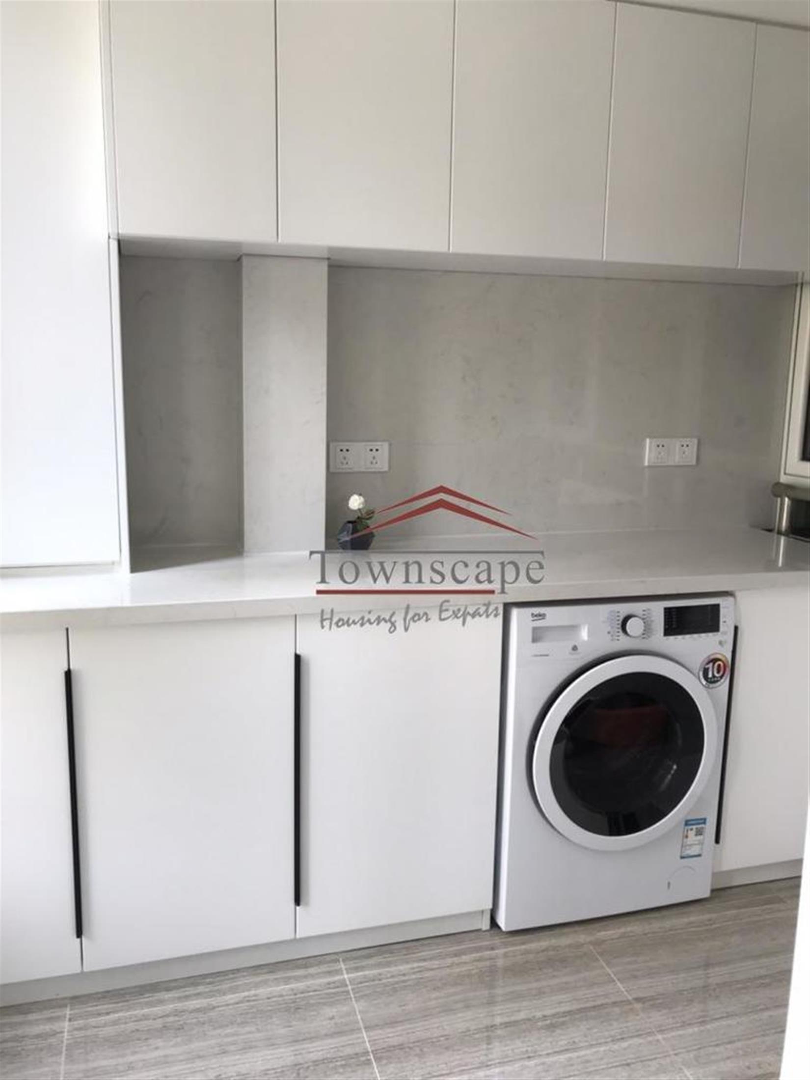 Large Kitchen Newly Decorated Oriental Manhattan Apartment for Rent in Shanghai