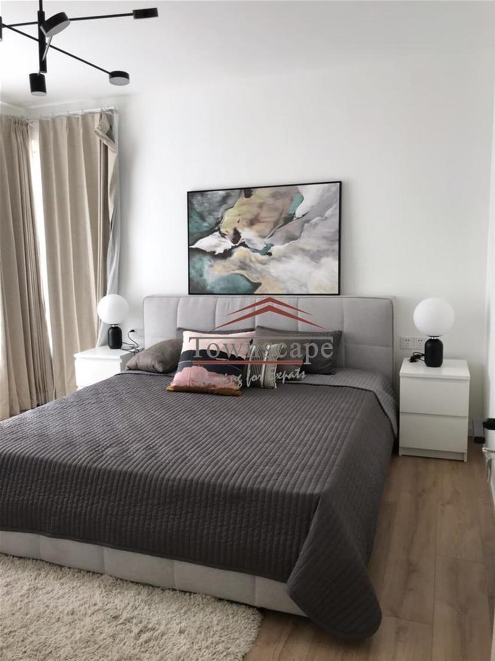 stylish bedroom decor Newly Decorated Oriental Manhattan Apartment for Rent in Shanghai
