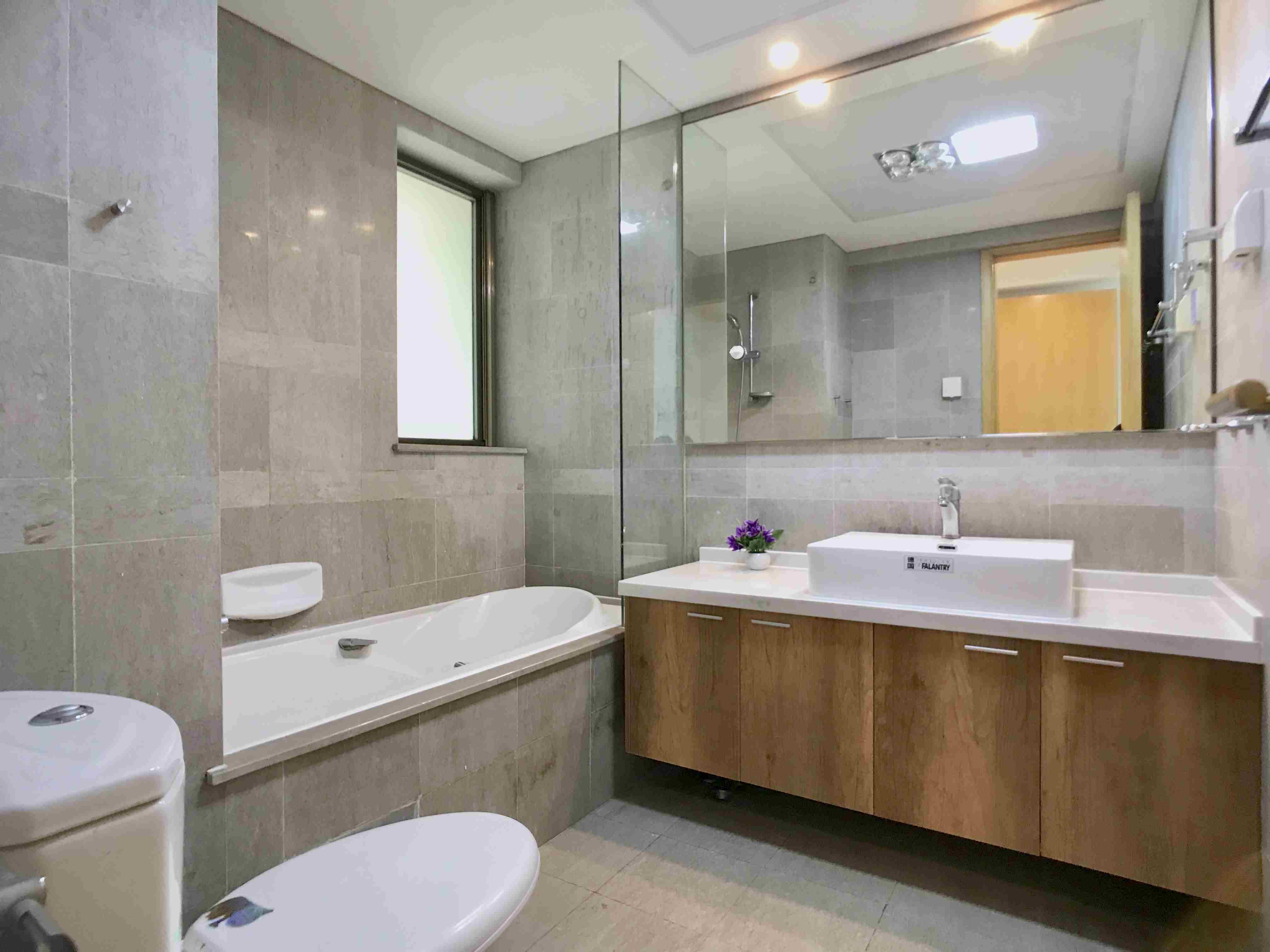Delux tub Spacious Modern One Park Ave Apartment for Rent in Jing’an, Shanghai