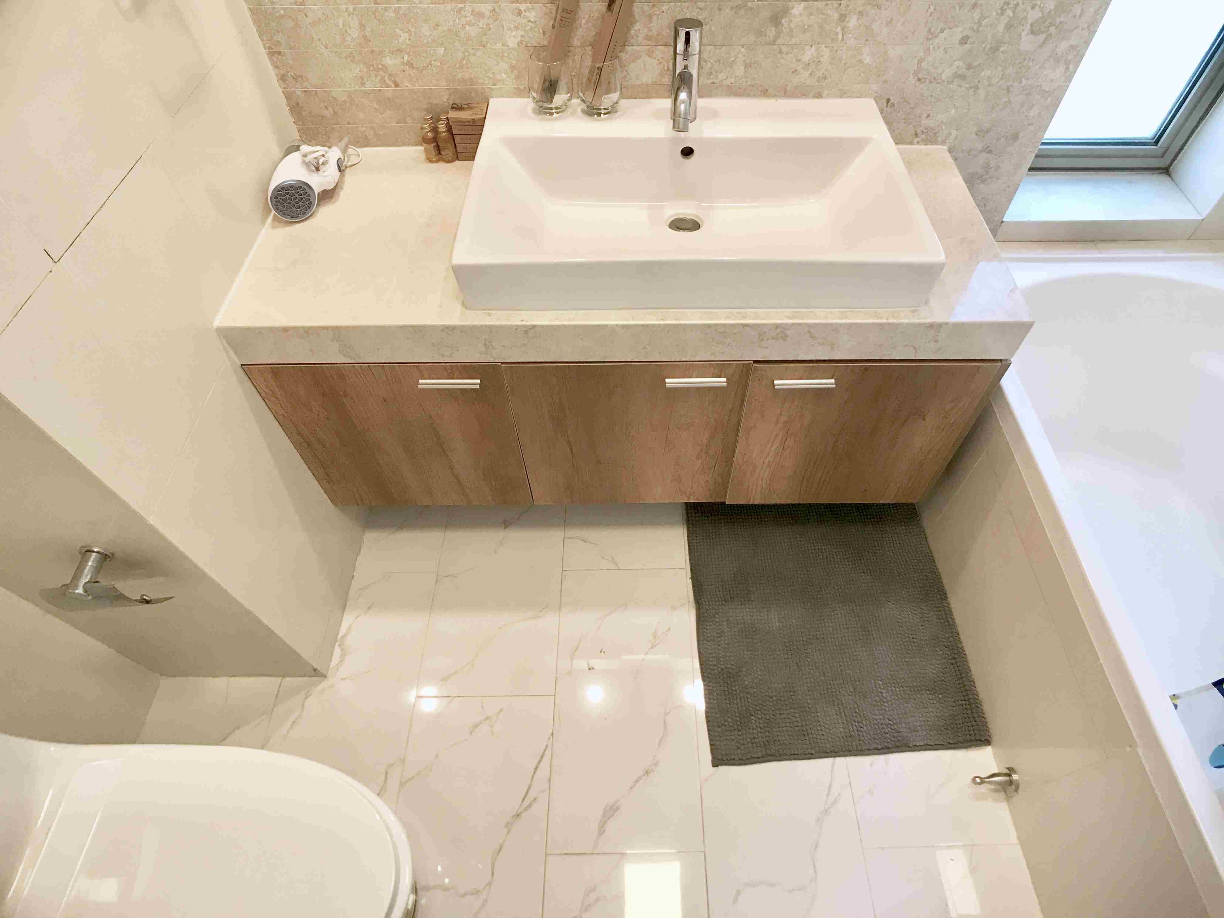 Clean Bathroom with Tub Modern Spacious 8 Park Ave Apartment for Rent in Shanghai
