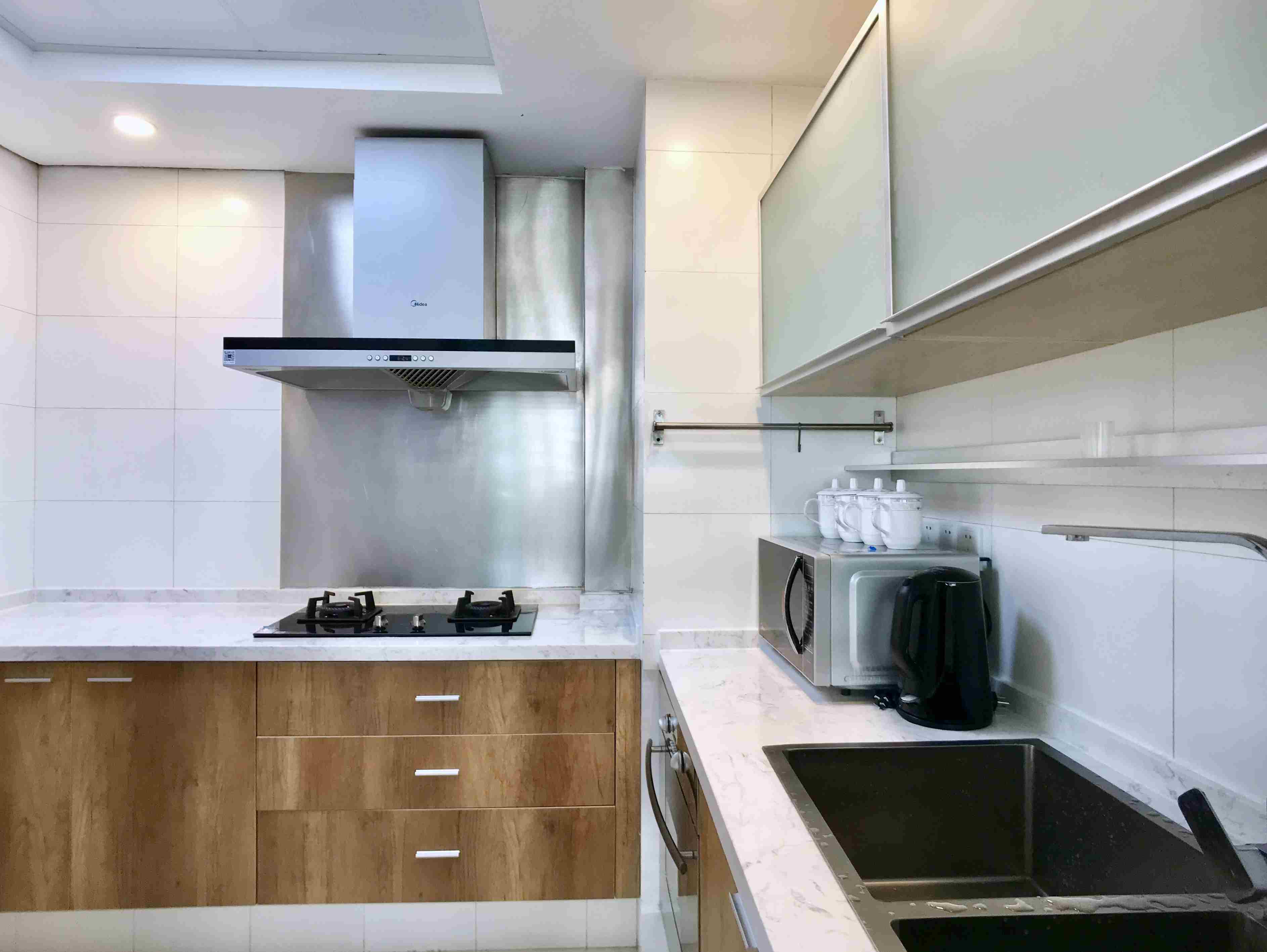 Nice Kitchen Modern Spacious 8 Park Ave Apartment for Rent in Shanghai