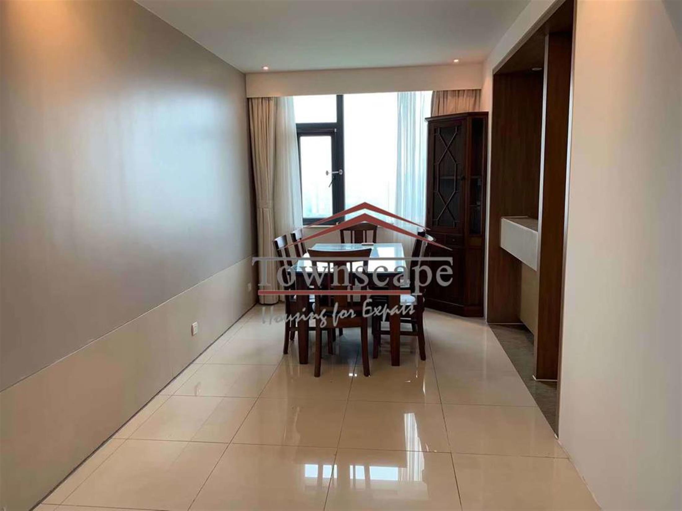 Shiny floors Spacious Parkside Xujiahui Apartment for Rent in Shanghai