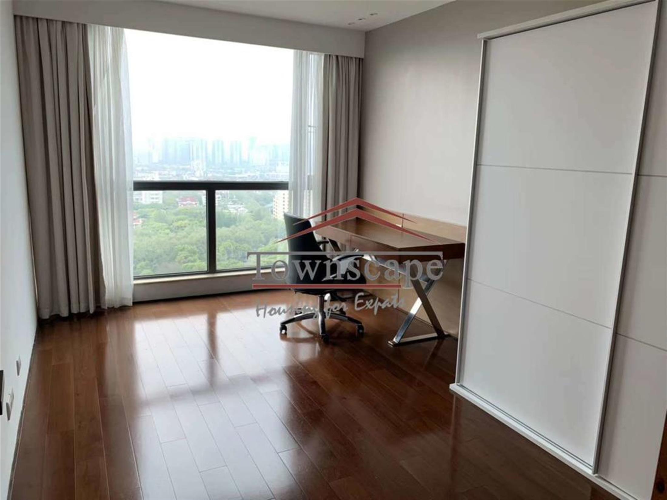 Large bright bedrooms Spacious Parkside Xujiahui Apartment for Rent in Shanghai