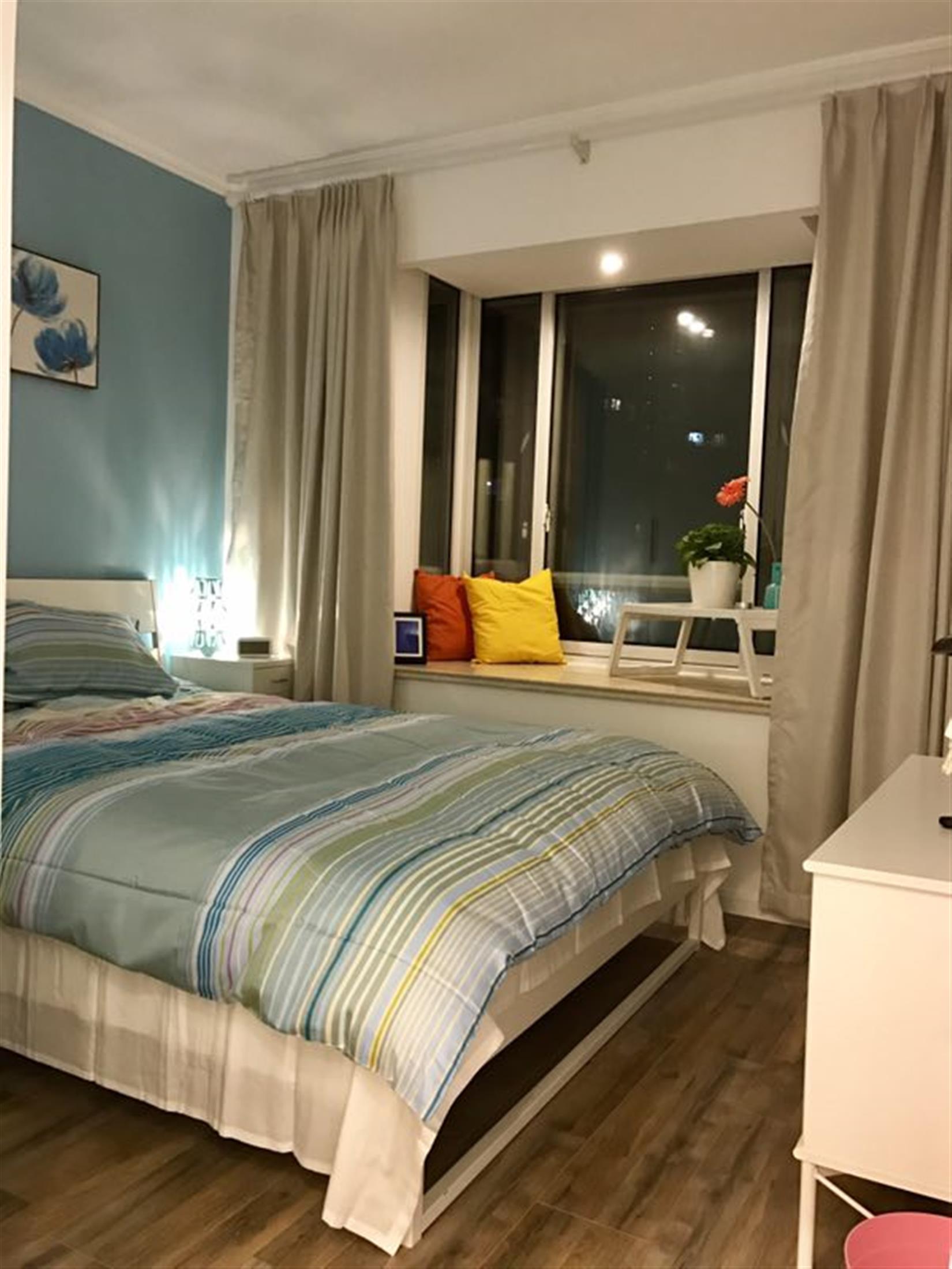 big beds Comfy Nanjing W Rd Apartment for Rent in Shanghai