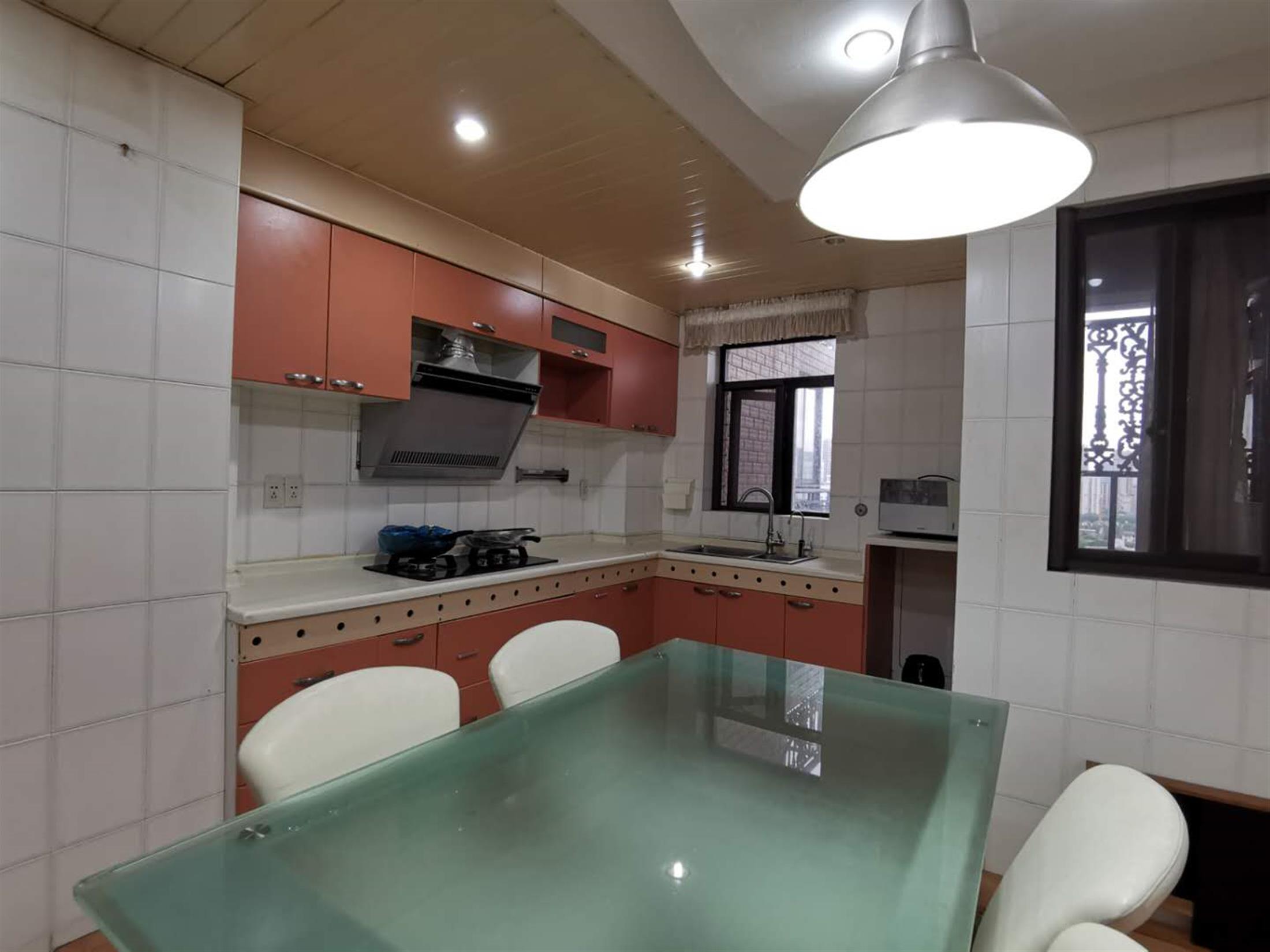 large kitchen Large Comfy Yu Garden Apartment for Rent in Shanghai