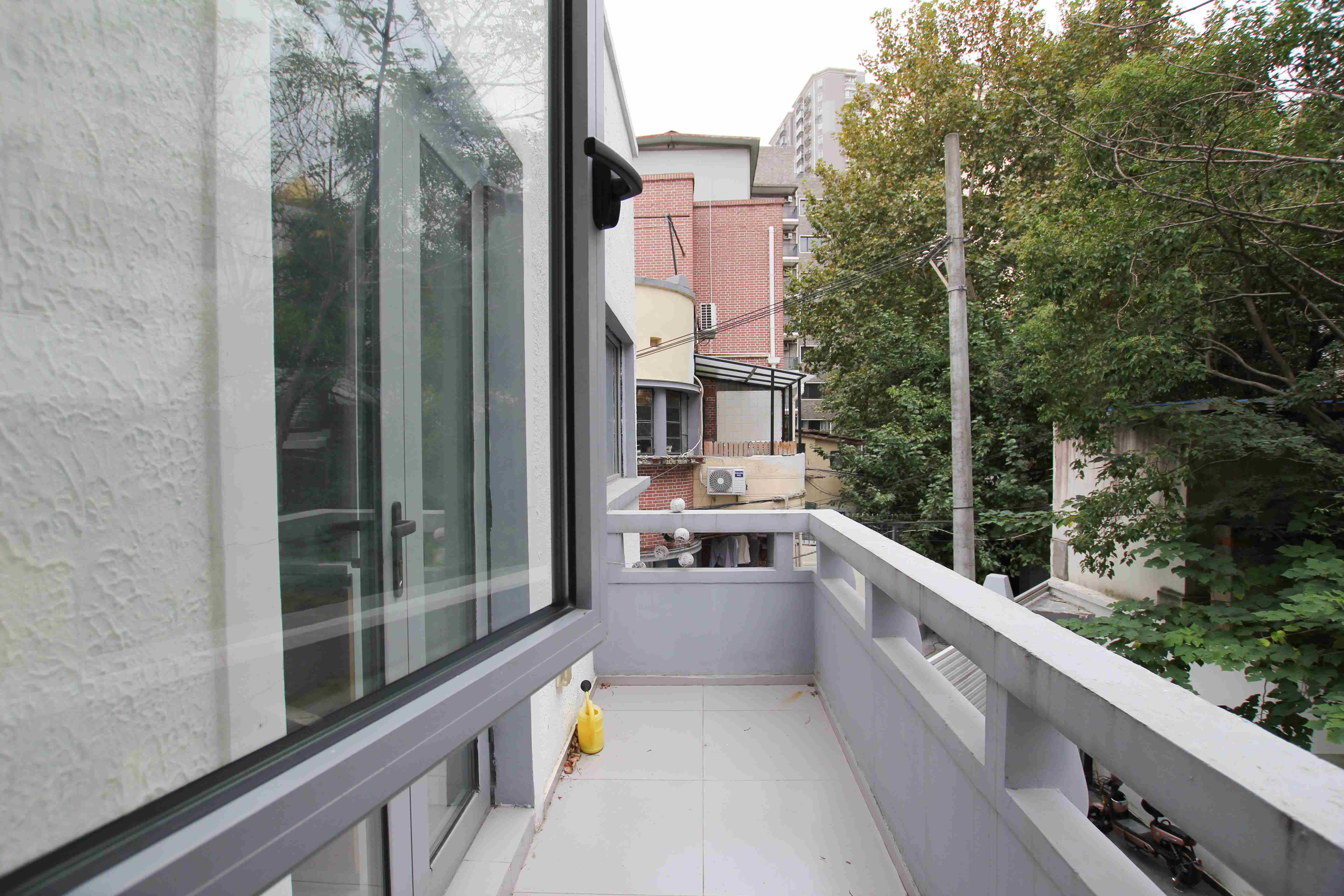 big balcony Entire Spacious 2F Apt in Renovated FFC Lane House for Rent in Shanghai