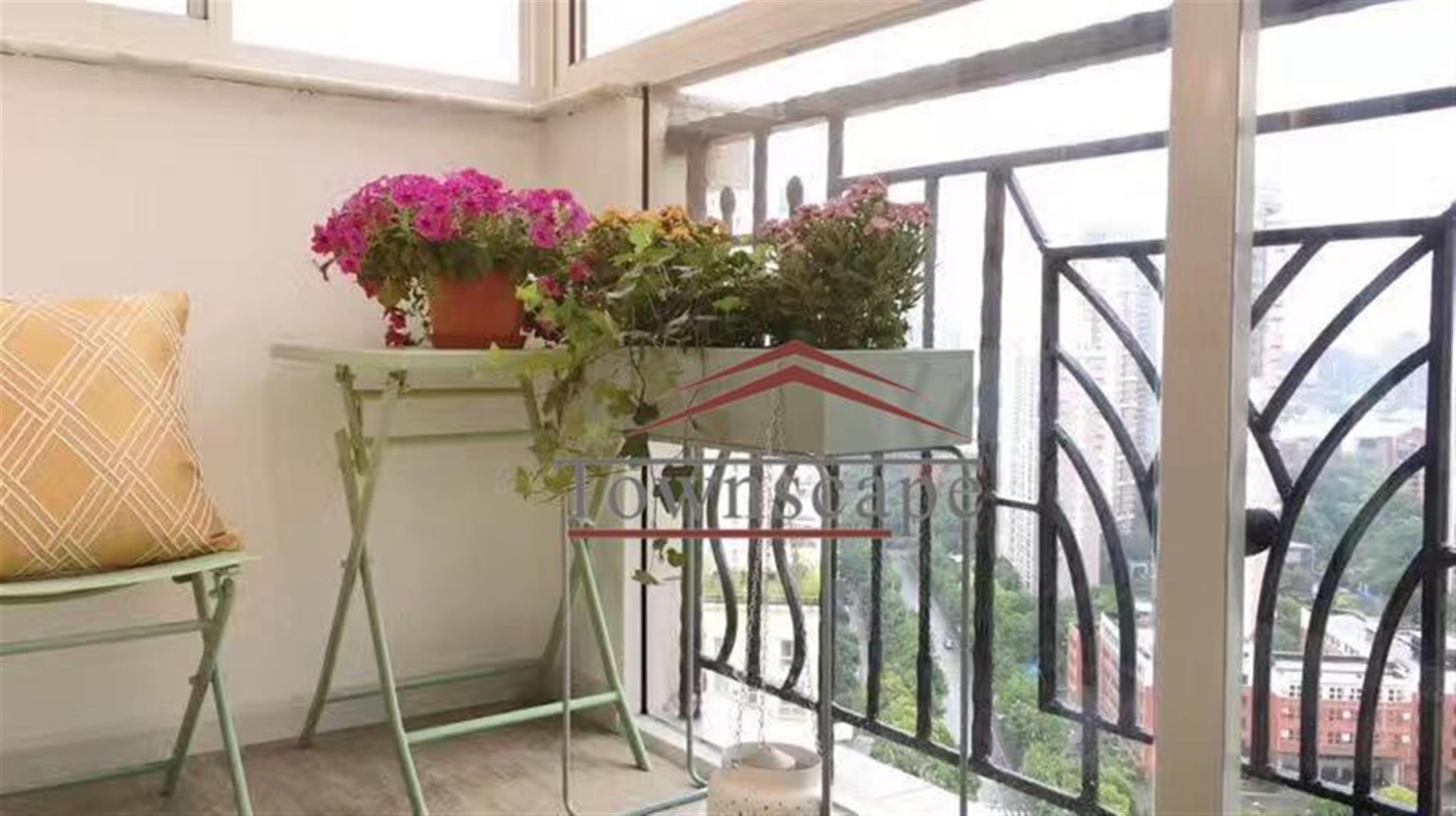 sunny balcony Big Bright LJZ Apartment for Rent in Shanghai