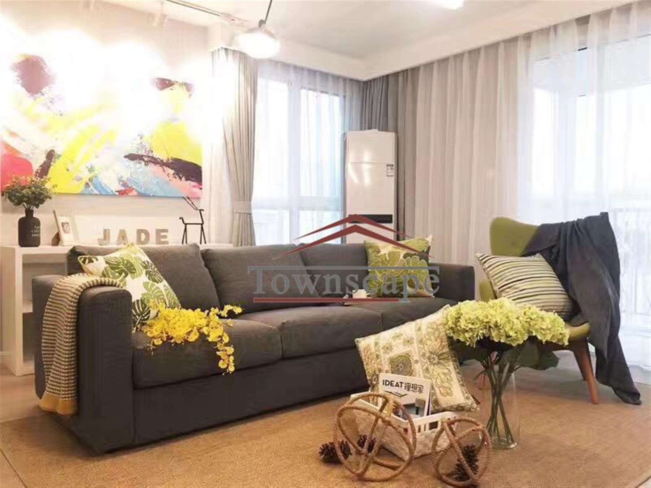 comfy living room Big Bright LJZ Apartment for Rent in Shanghai