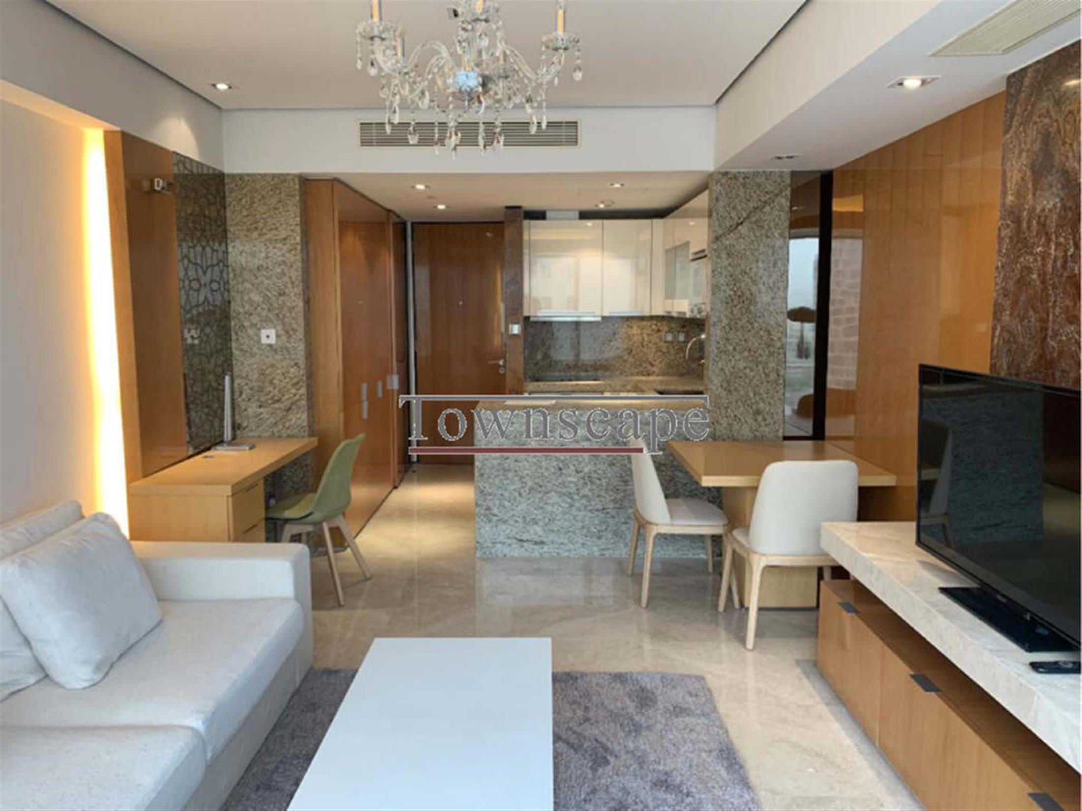 Spacious living room Ultra-Lux Apartment in Top-end XTD Baccarat Residences for Rent in Shanghai