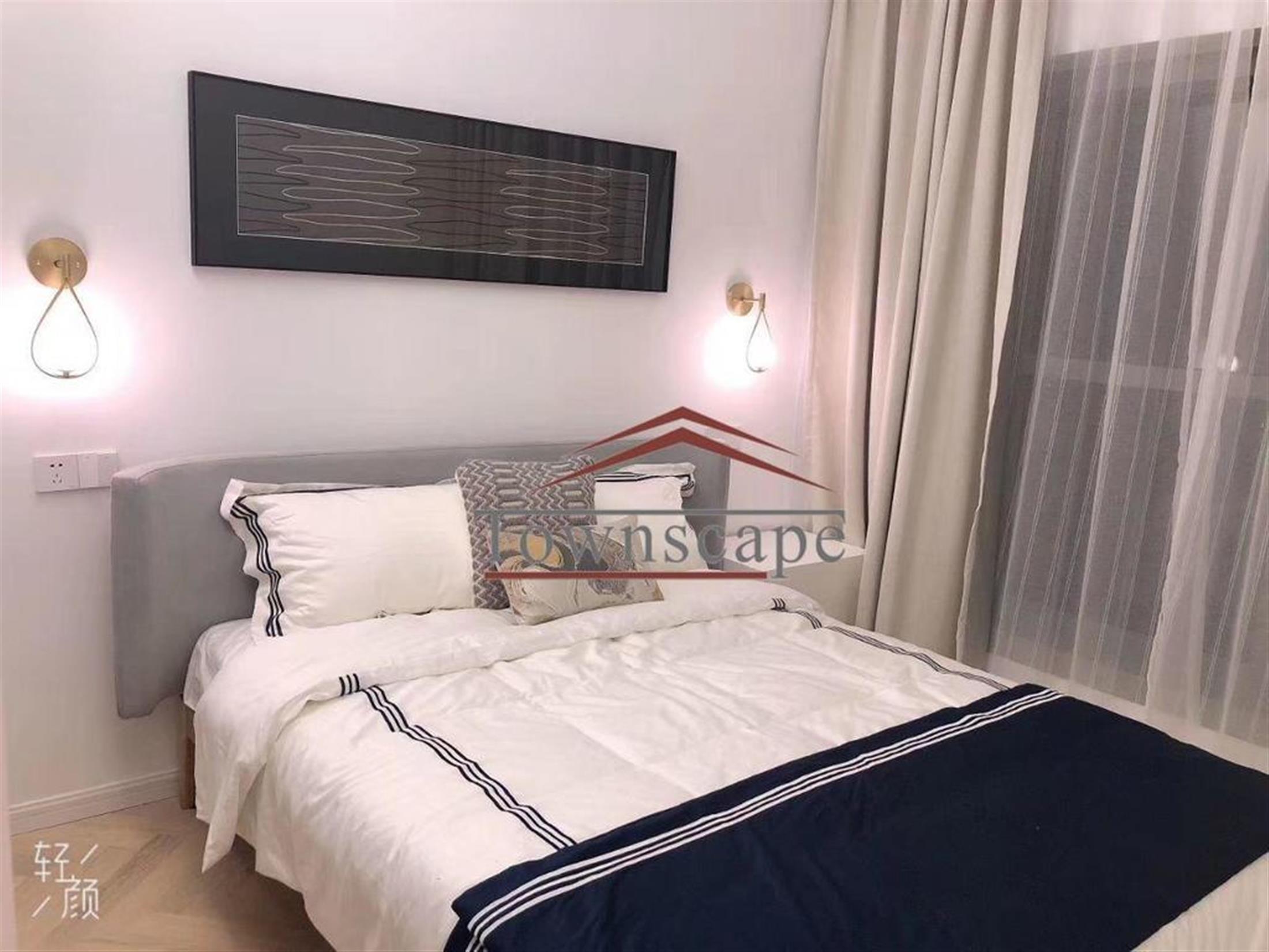 Big Bed New Gorgeous Spacious Bright Apartment for Rent in Quiet FFC Shanghai