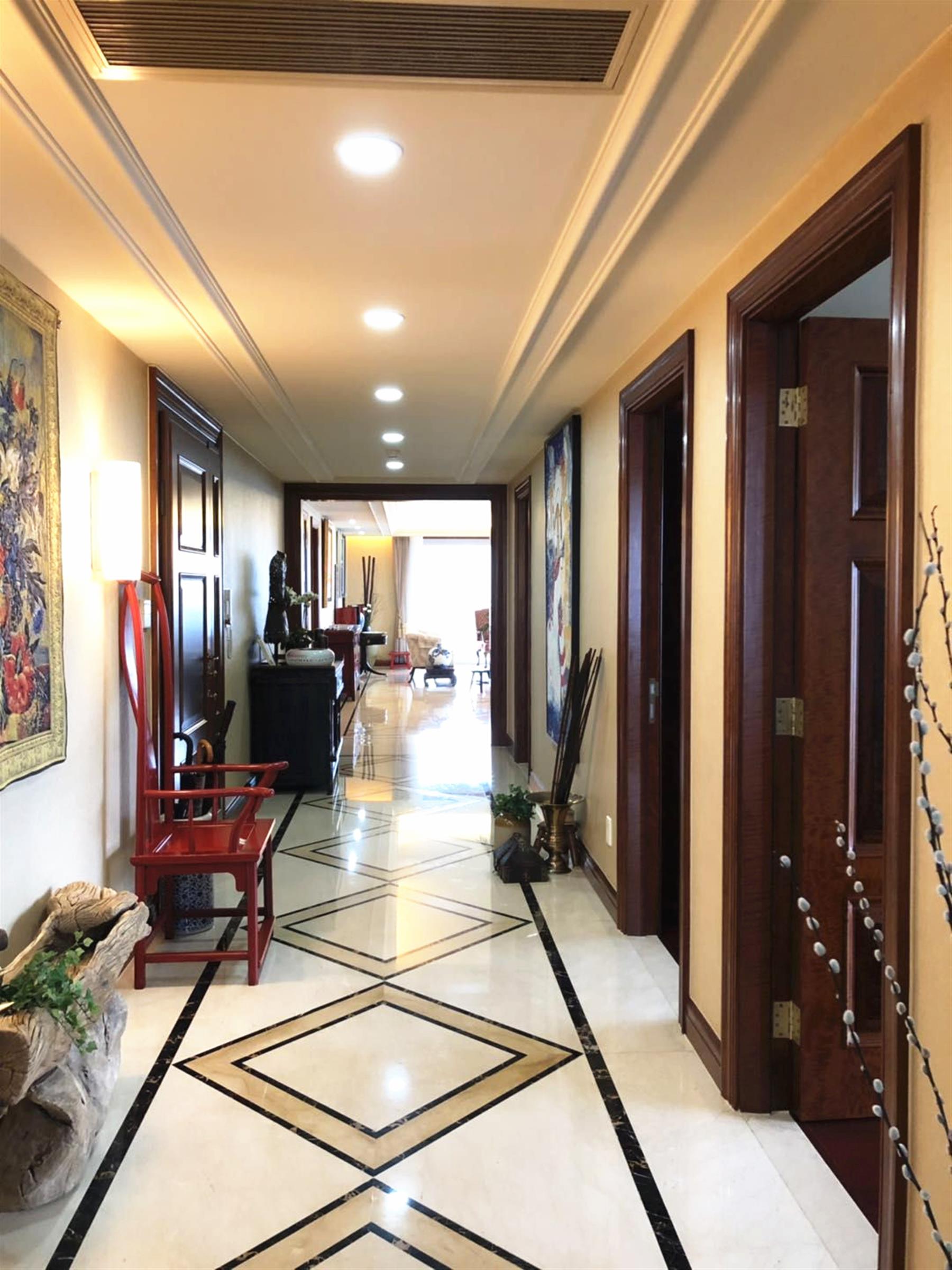 Shiny hallway Ultra Lux Uber Spacious LJZ Shanghai Apartment for Rent