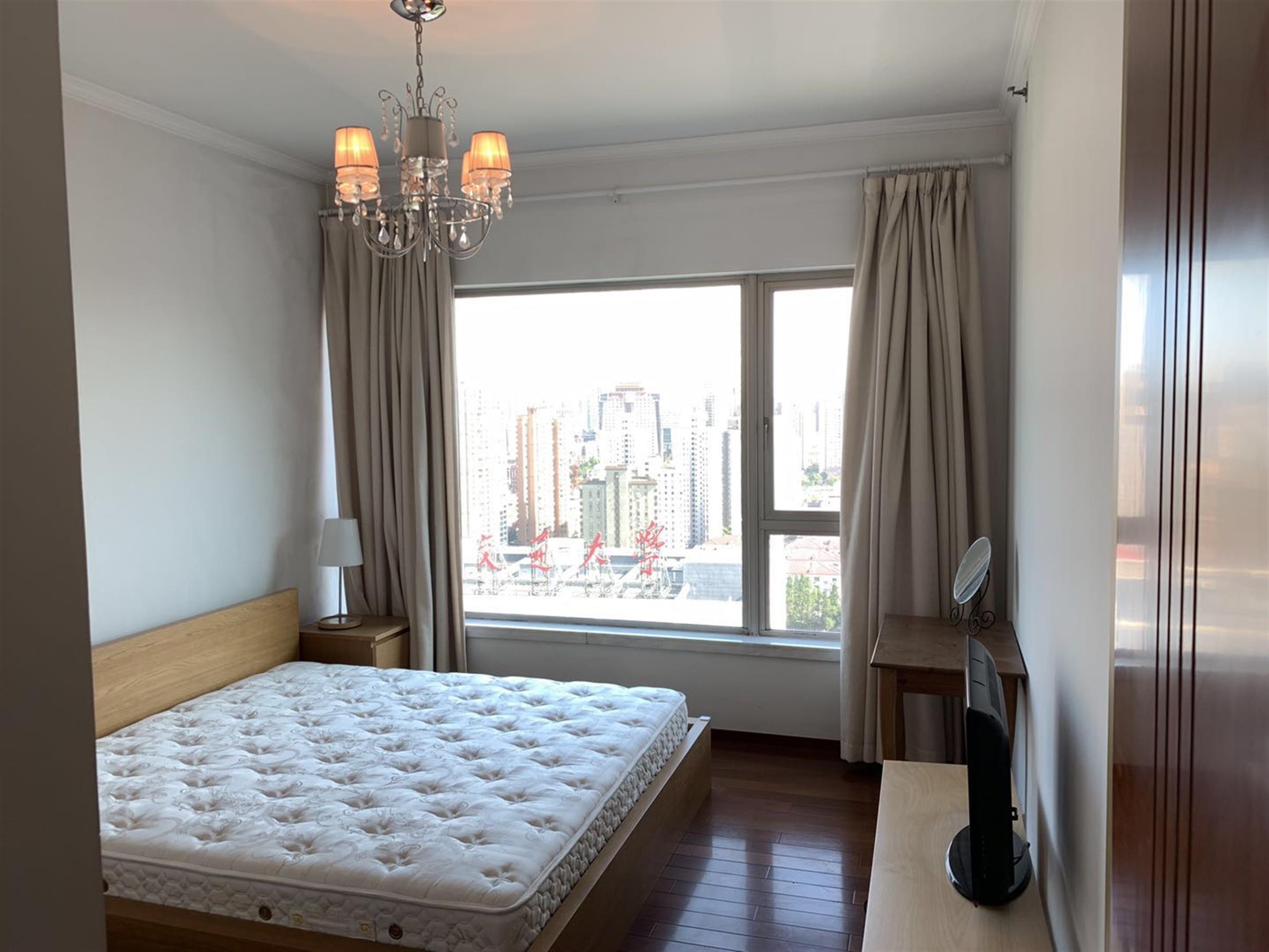 bright windows Bright Large Apartment w Great Views in Xujiahui Shanghai for Rent