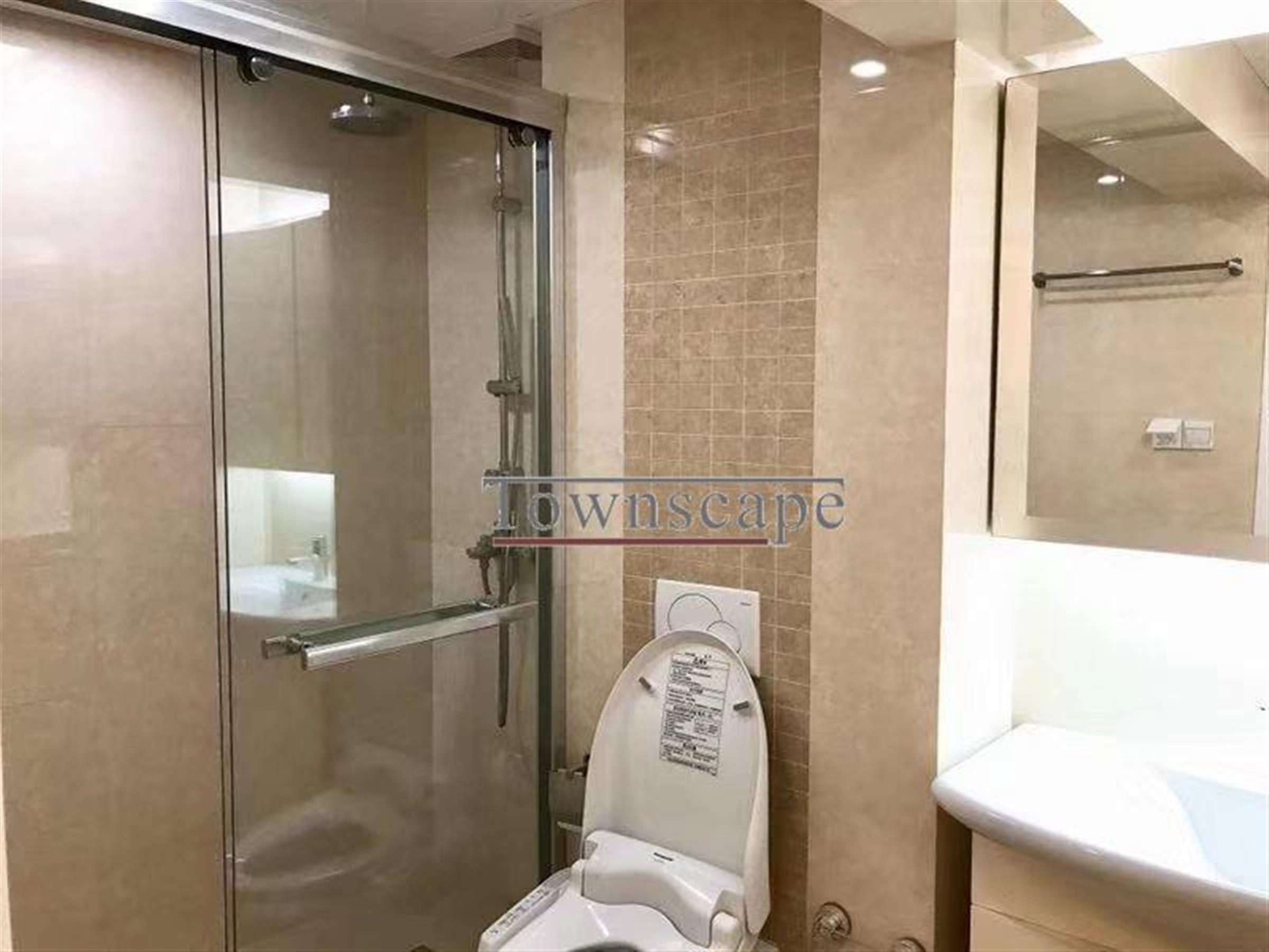 big shower Newly Renovated Spacious FFC Apartment for Rent in Shanghai