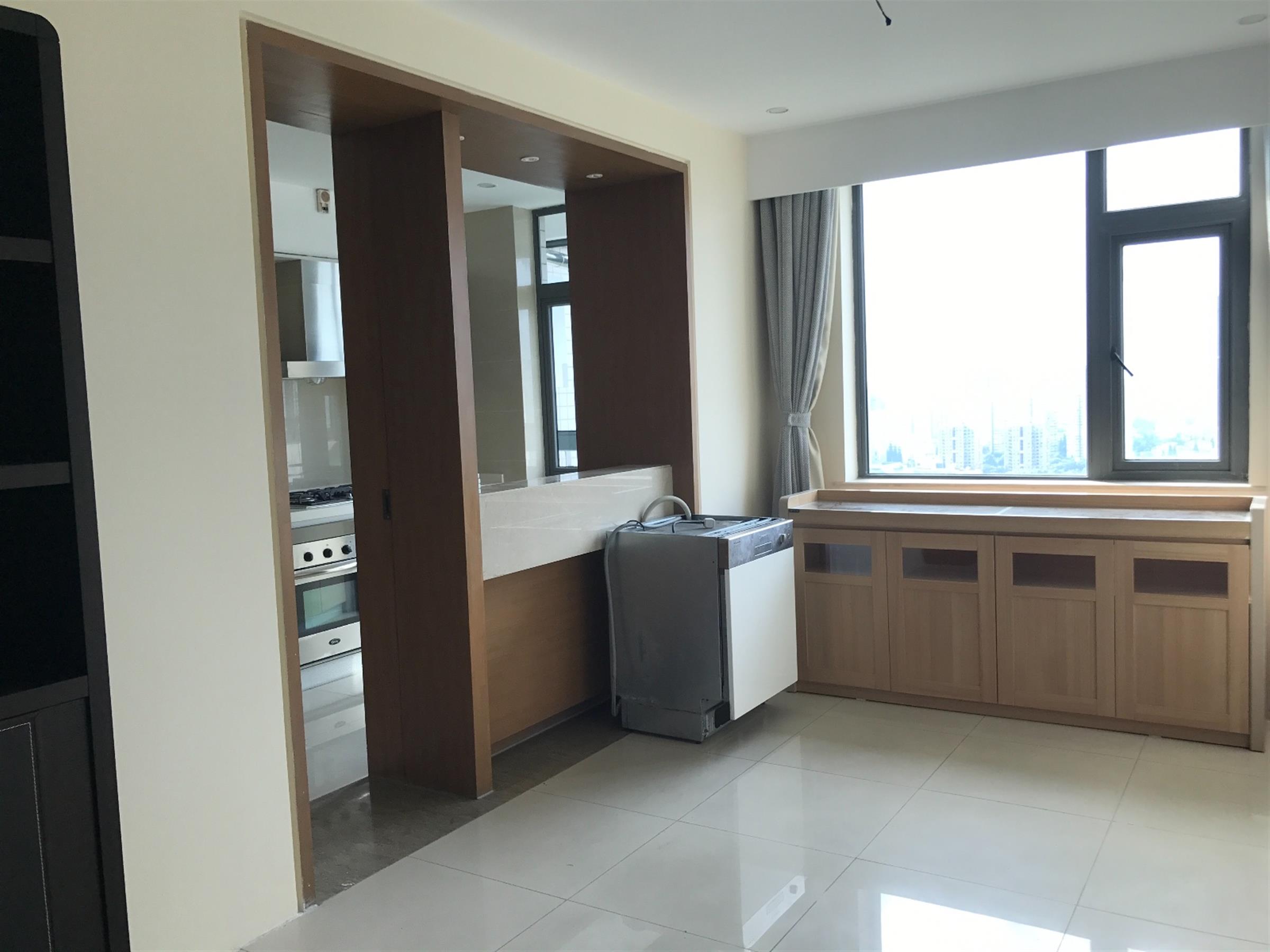 open kitchen Large Xujiahui Apartment w 2 Balconies & Great Views