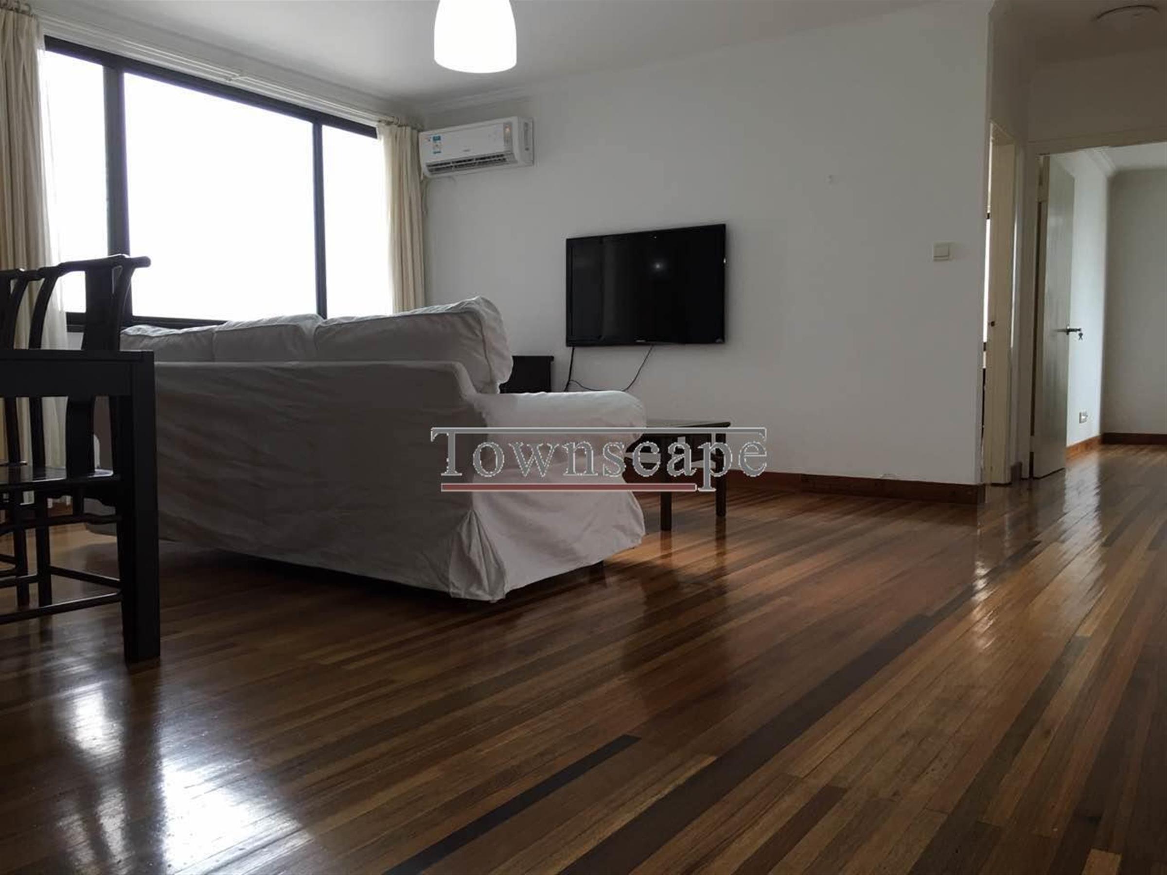 Open Living Room Large Sunny FFC Apartment Near Fuxing Park in Art Deco Building for Rent in Shanghai