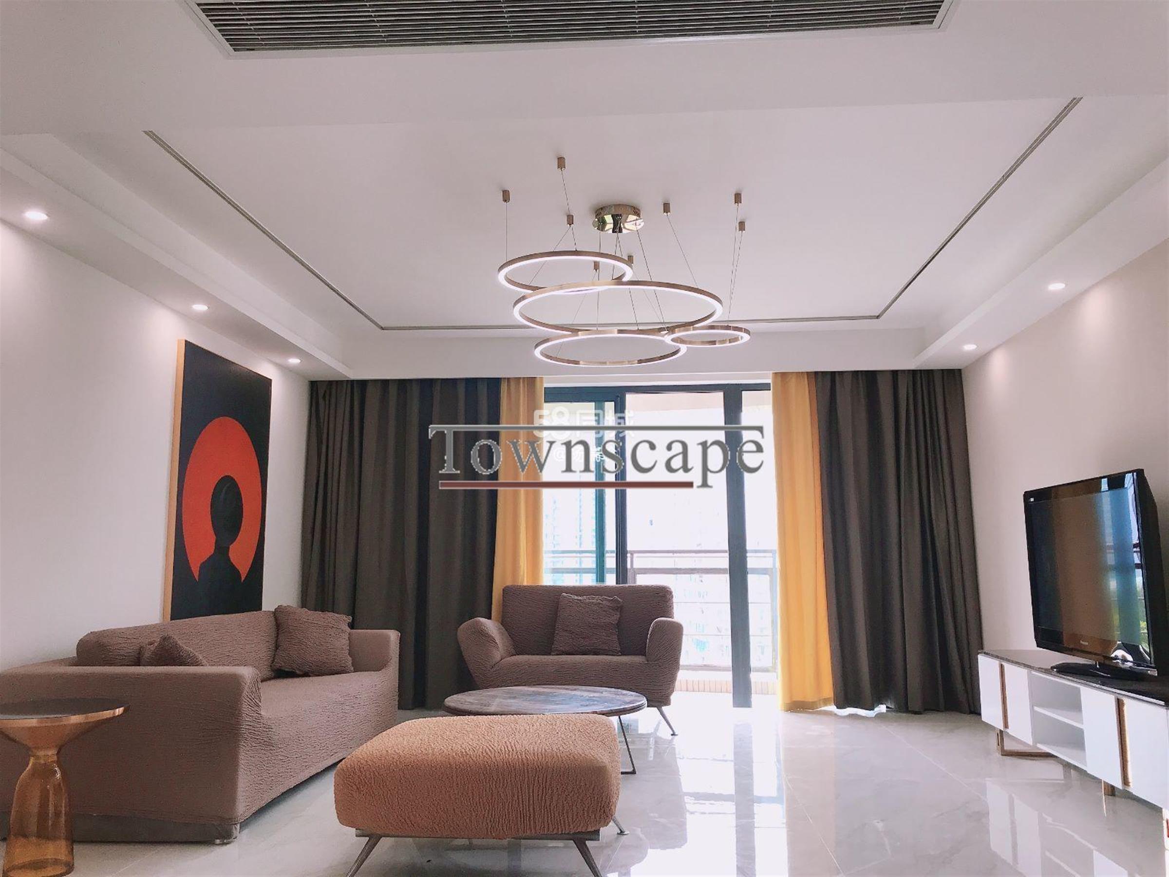 New Massive Jing'an Modern-Lux Apt in 'The House' for Rent