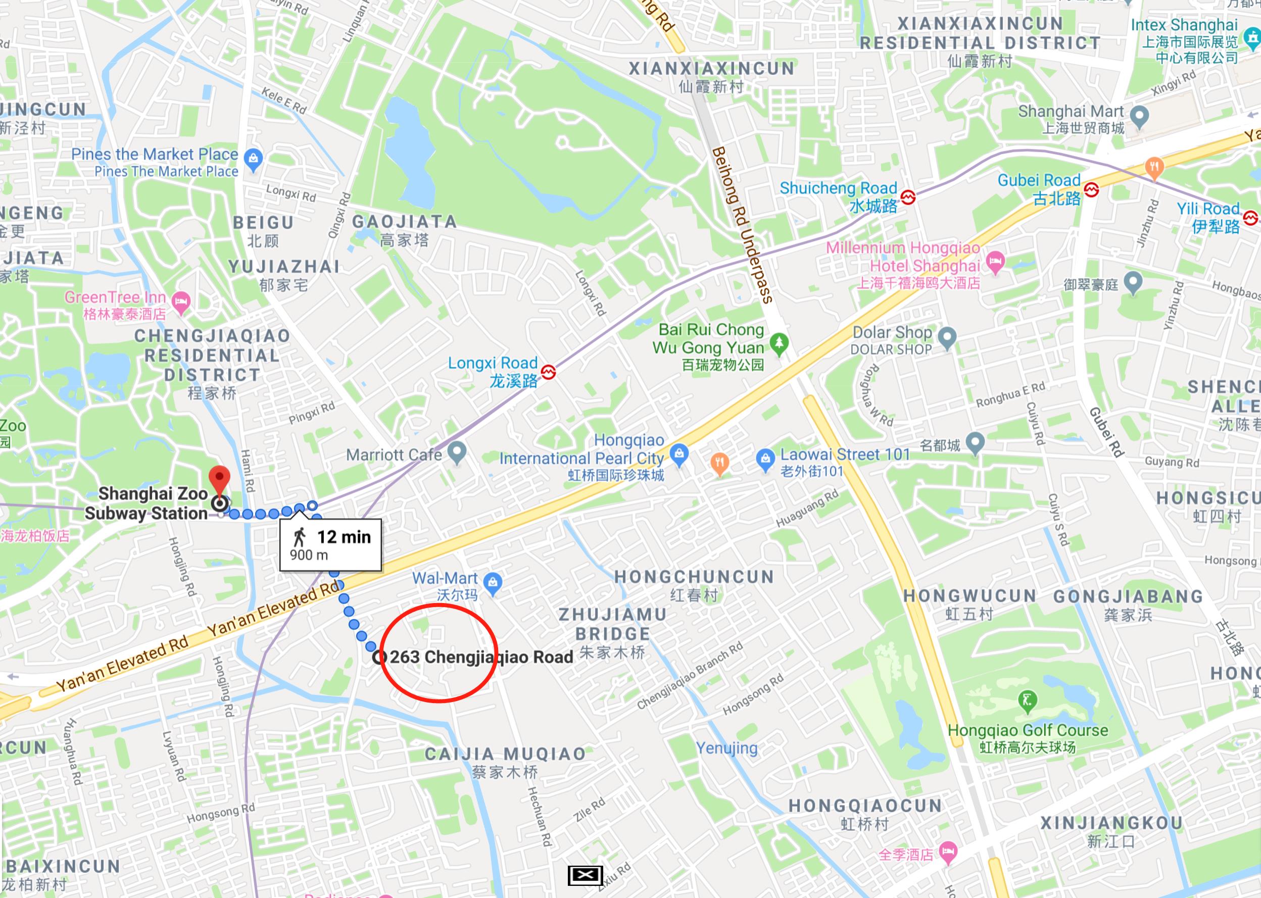 map Large Size, Great Price Apt nr Zoo for Rent in Hongqiao, Shanghai
