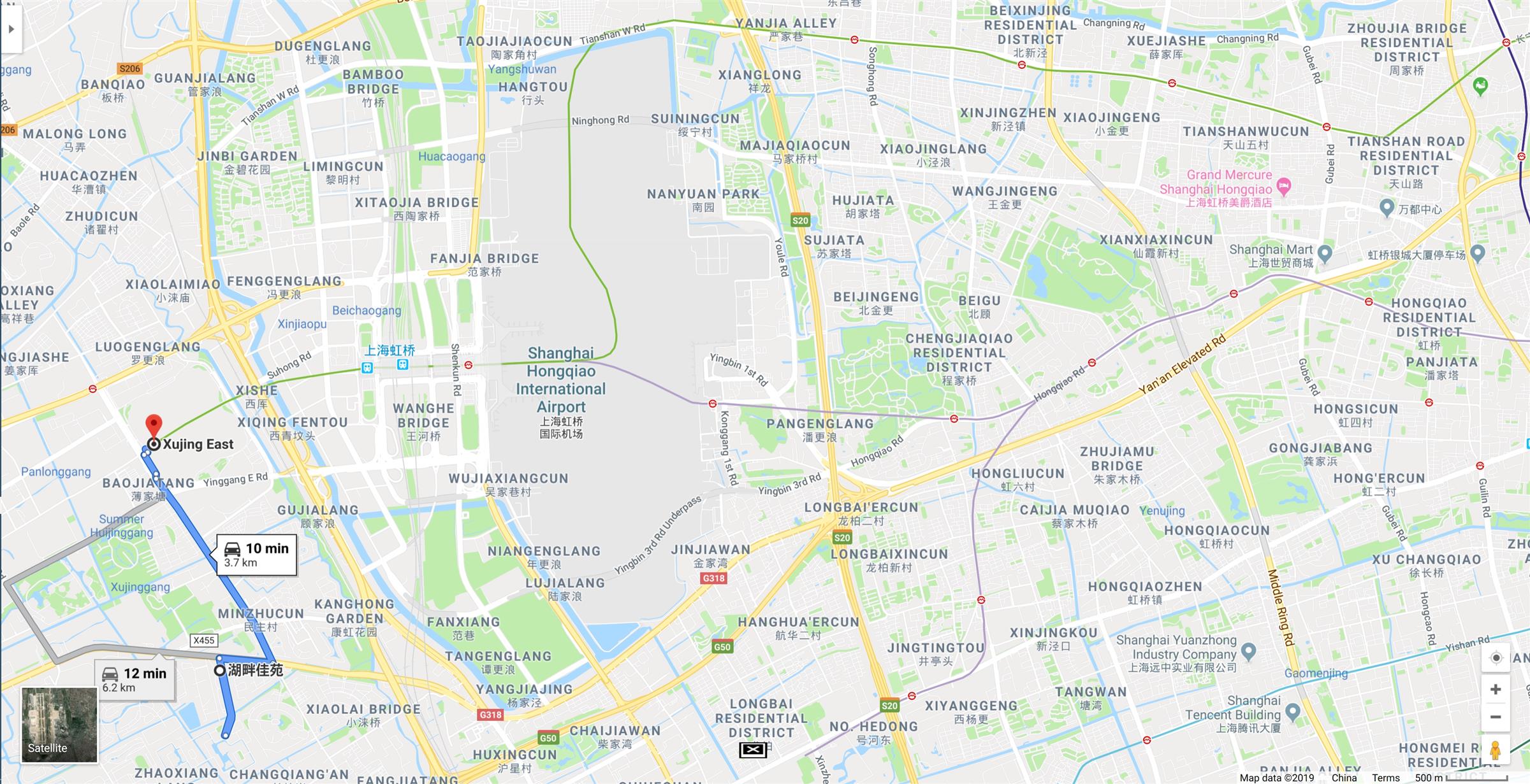 map Huge 1F Qingpu Apartment w 2 Gardens for Rent in Shanghai