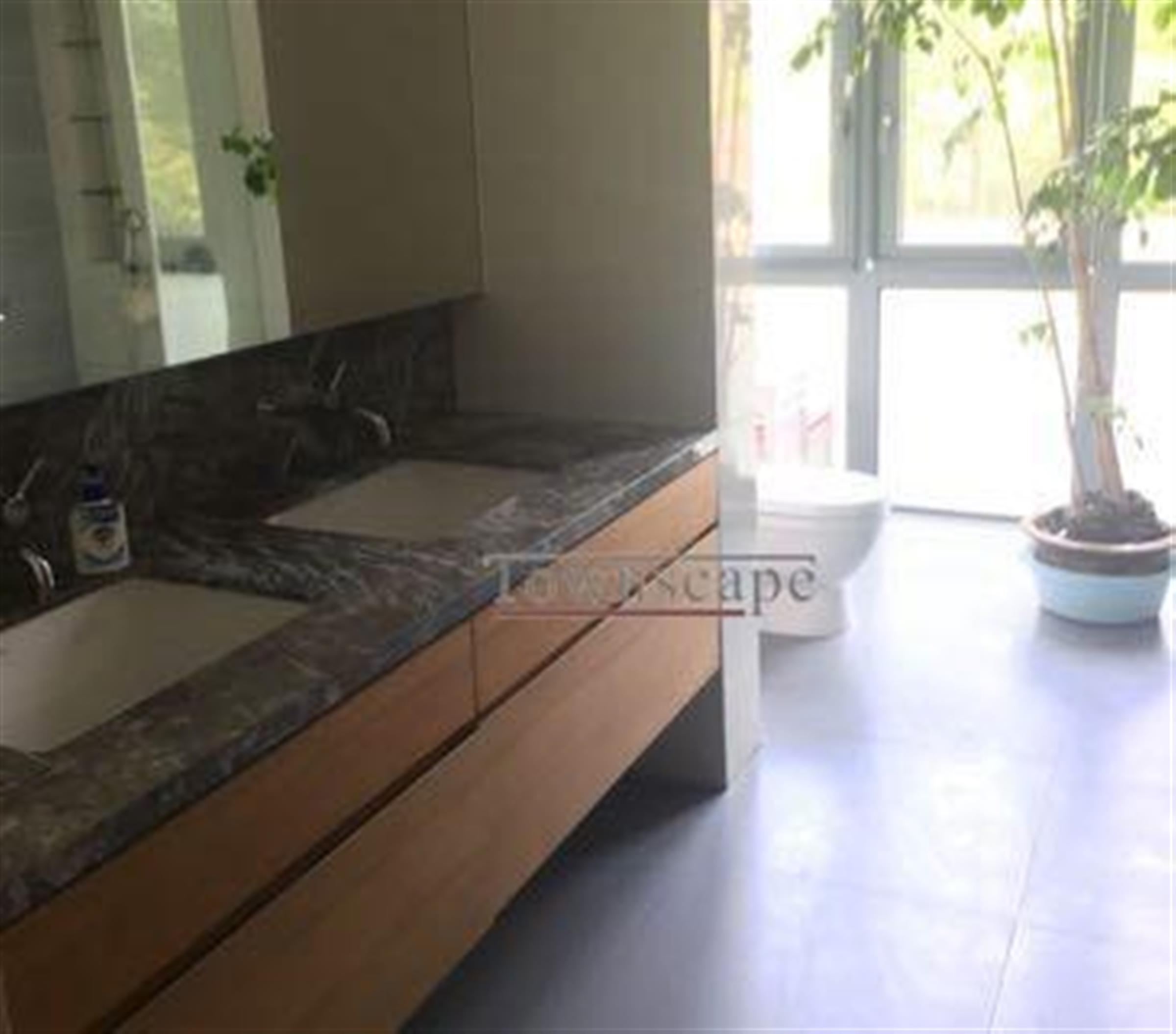 twin sinks Huge 1F Qingpu Apartment w 2 Gardens for Rent in Shanghai