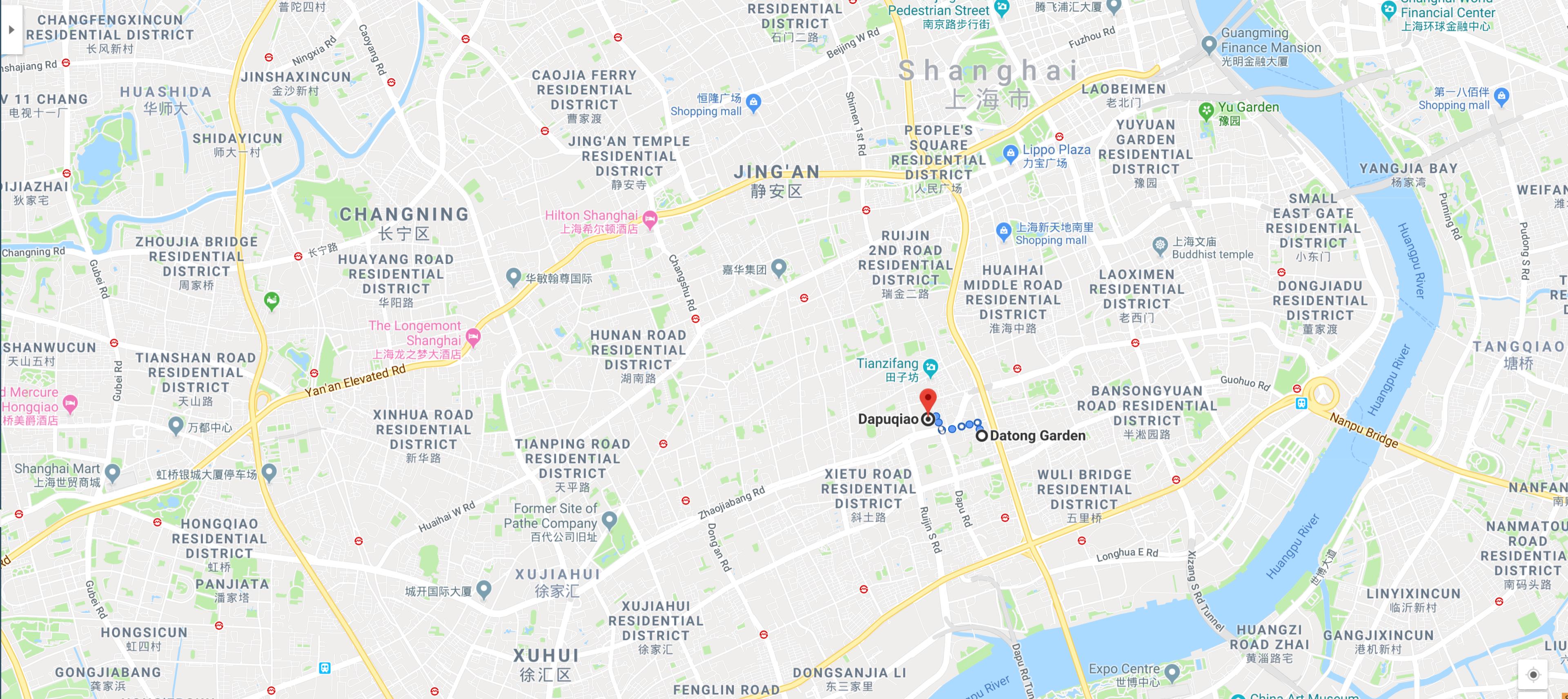 map Fabulous Apartment nr Tianzifang & Xintiandi for Rent in Shanghai