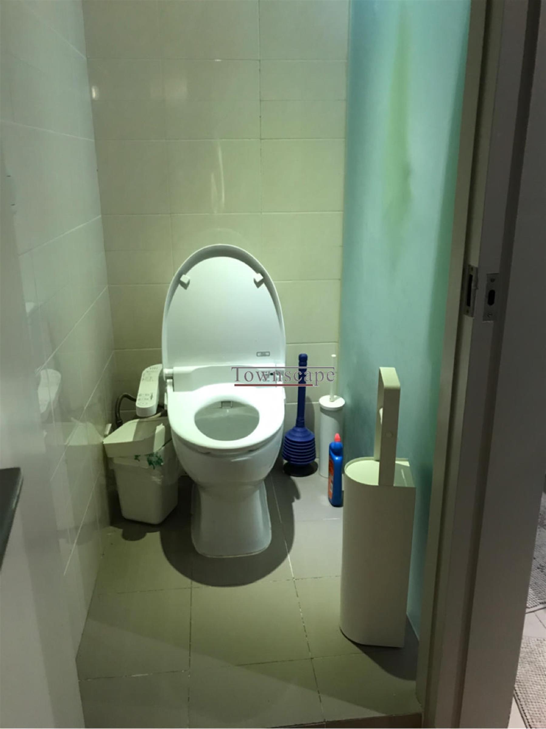 semi-private toilet Comfy Ergo-designed Spacious 2BR Yongjia Rd Apartment for Rent in Shanghai