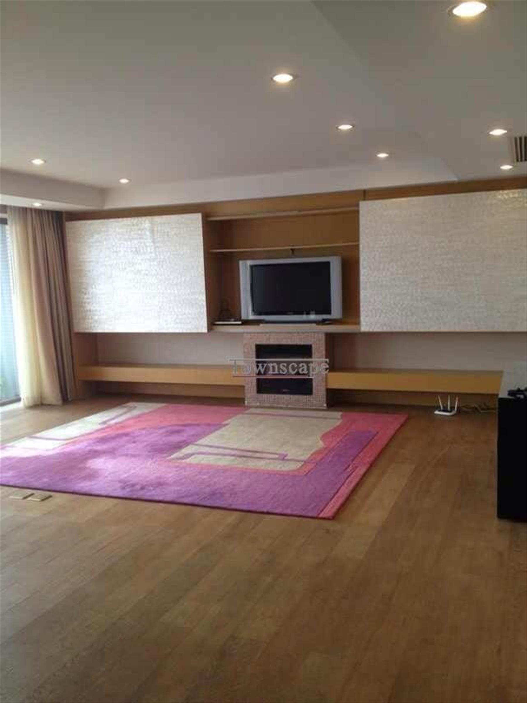 open living room Super-Large Bright Apt in Top-End Central Residence FFC Apartment for Rent in Shanghai