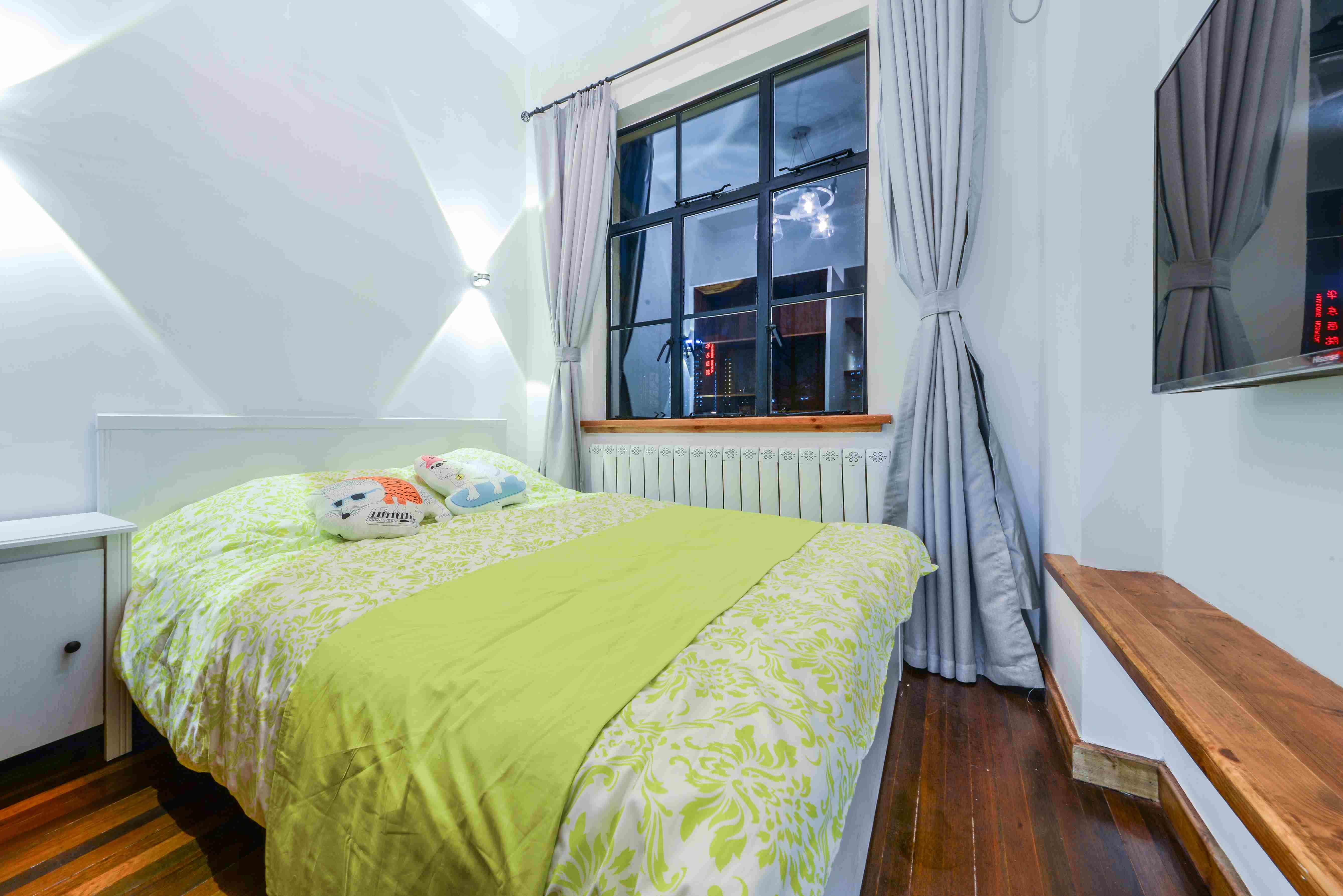 Nice bedroom Pretty Bright Large Apartment for Rent in Jing’an Walk-up