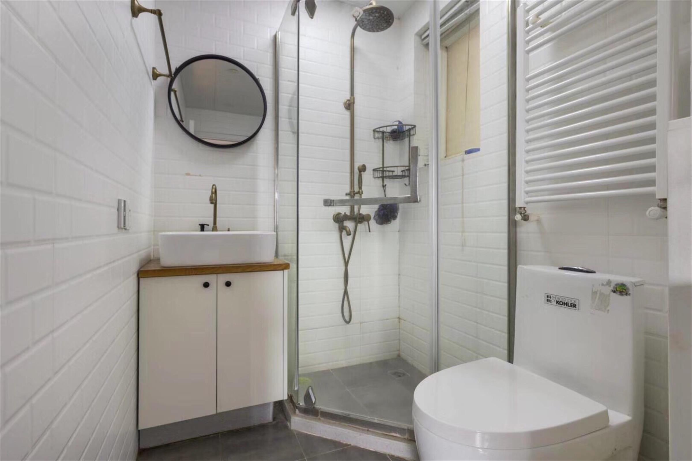 bright bathroom Bright Modern 1BR Bund Apartment w Loft for Rent in Shanghai