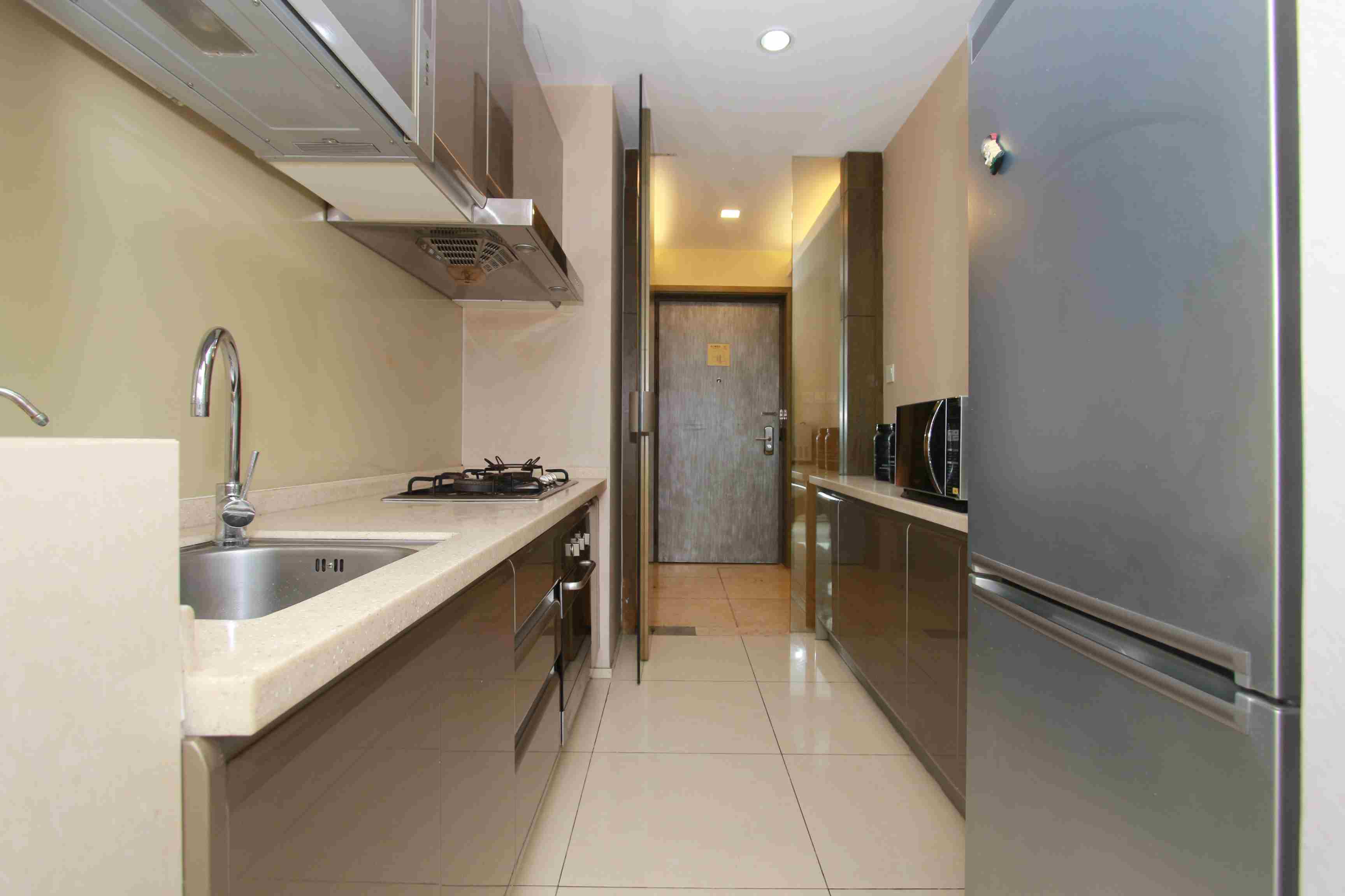 Counter space Large Sleek Modern 1BR Apartment for Rent in North Jing’an Shanghai