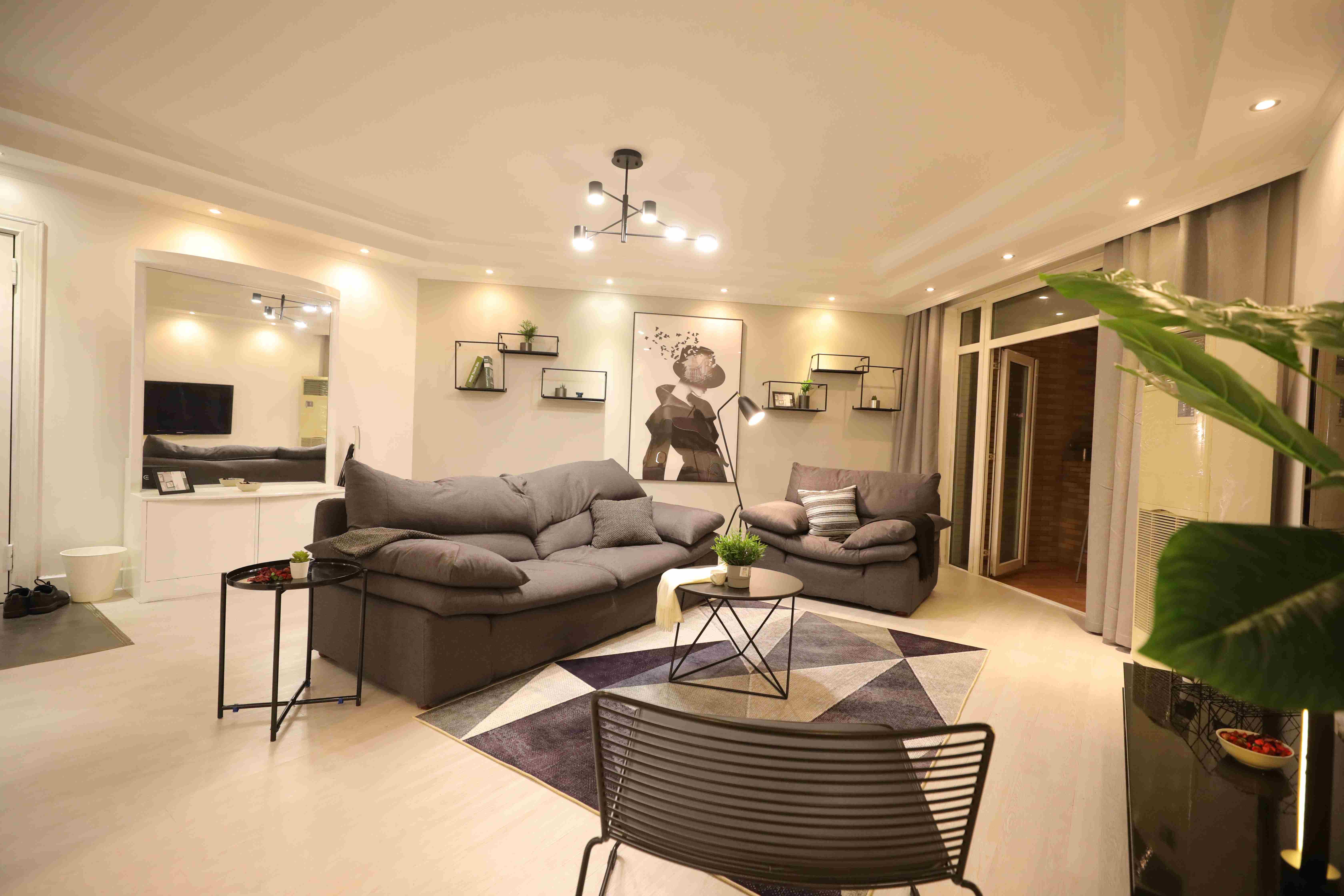 living room Spacious New Xujiahui Apartment for Rent in Shanghai