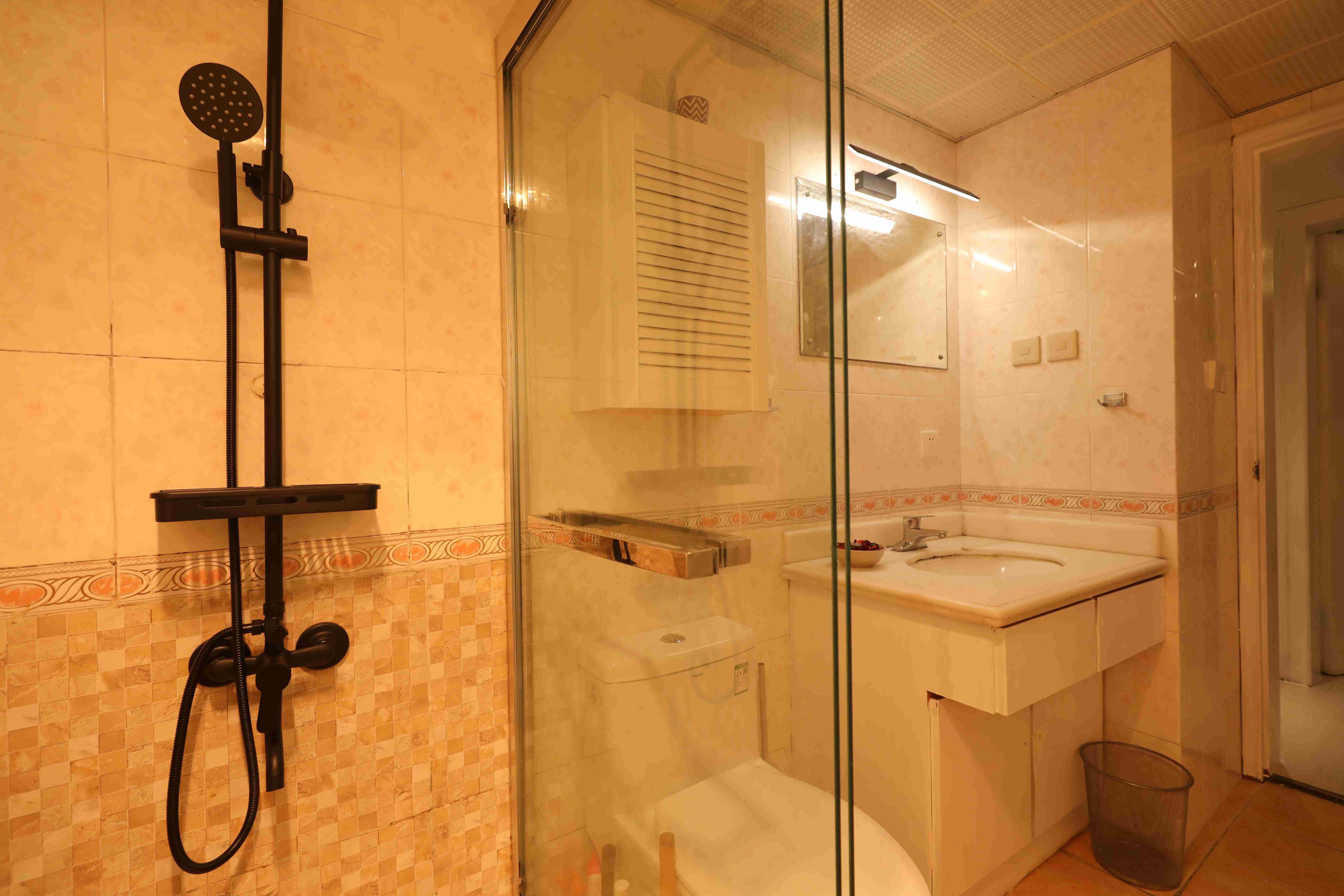 Big Shower Spacious New Xujiahui Apartment for Rent in Shanghai