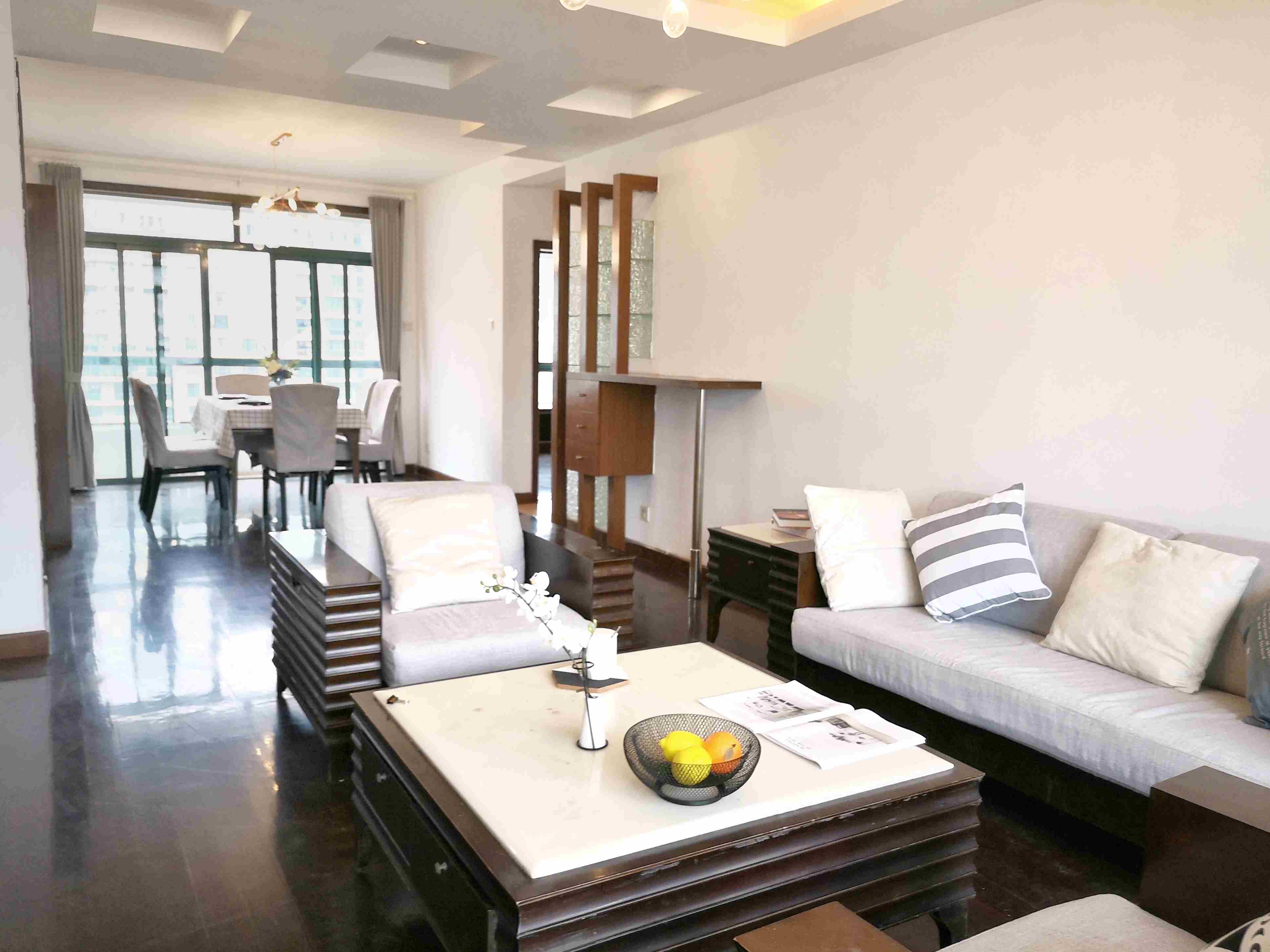 Large living area Bright Spacious 3BR Apt for Rent nr Suzhou Creek in Shanghai