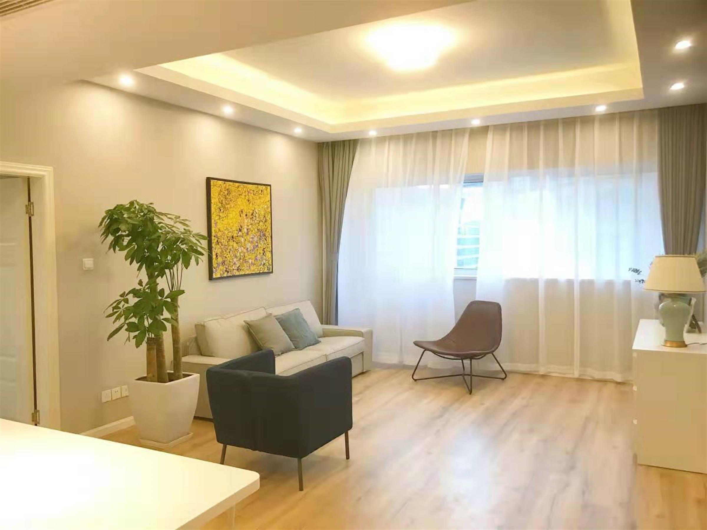 large living room Modern Spacious Luxurious Apartment for Rent in Shanghai
