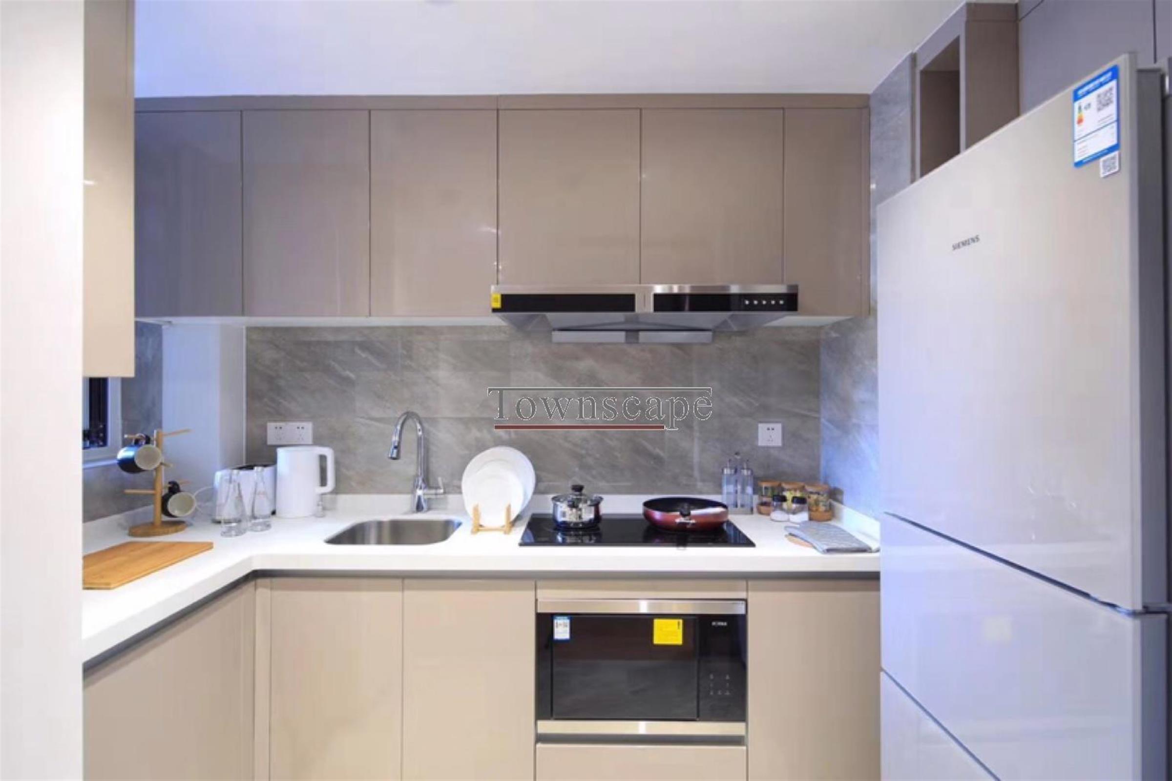 microwave Beautifully Decorated, Newly Opened 1BR Service Apartments in Jing
