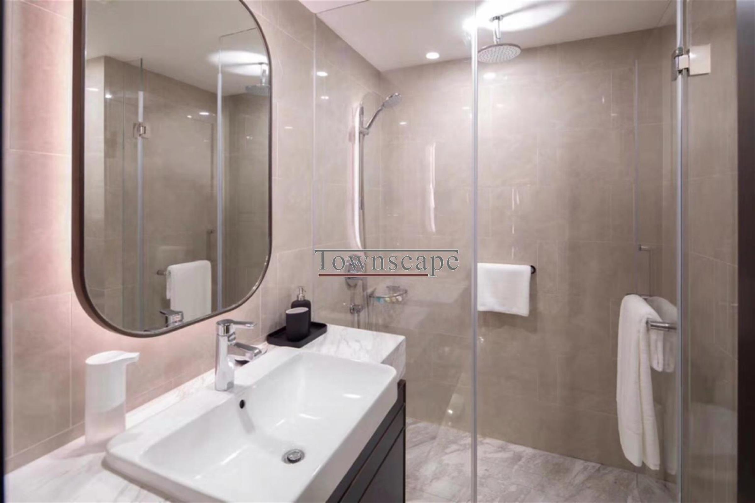 big shower Beautifully Decorated, Newly Opened 1BR Service Apartments in Jing