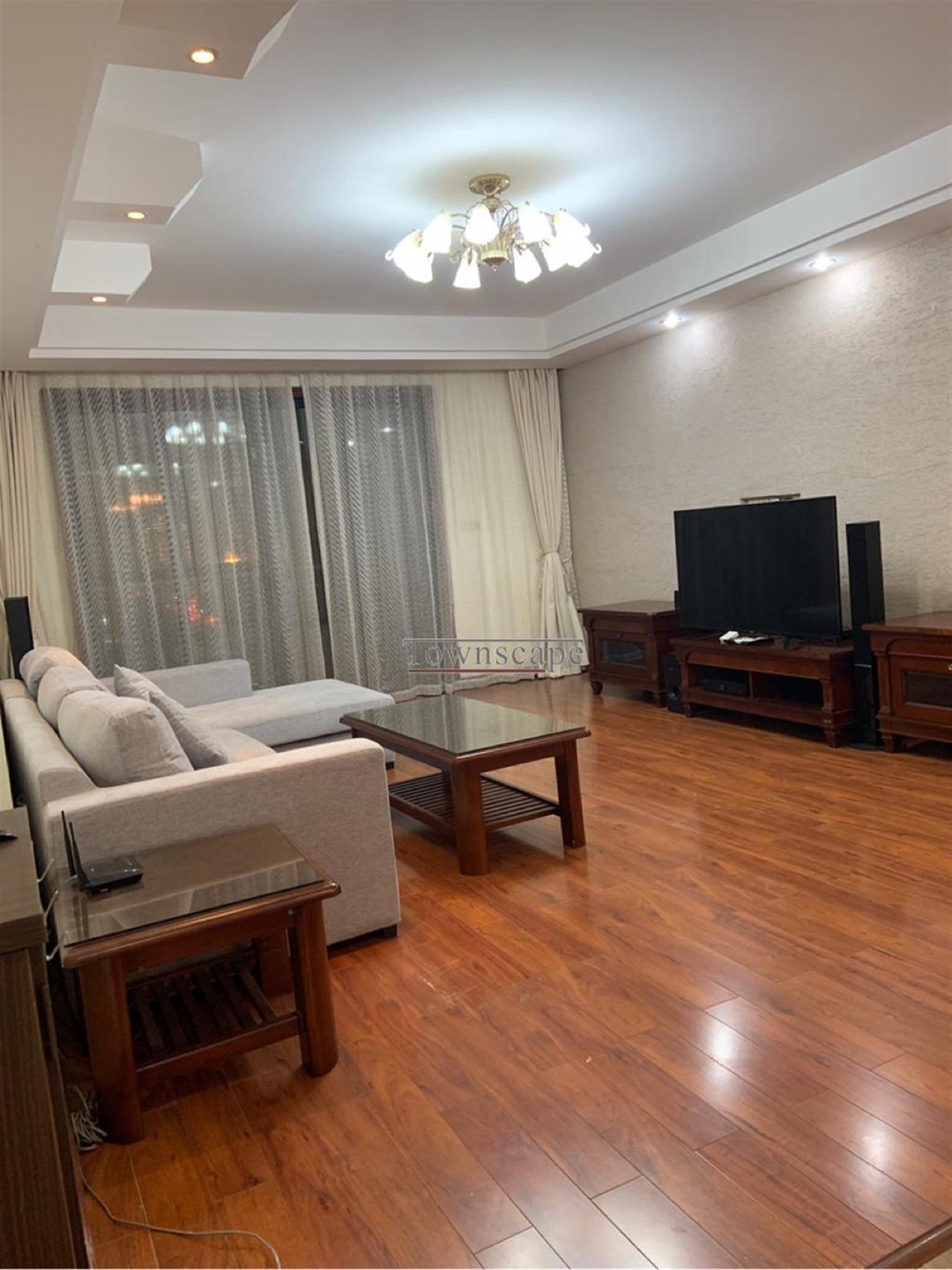 access to balcony Elegant 3BR Classically Furnished Gubei Apt for Rent in Shanghai