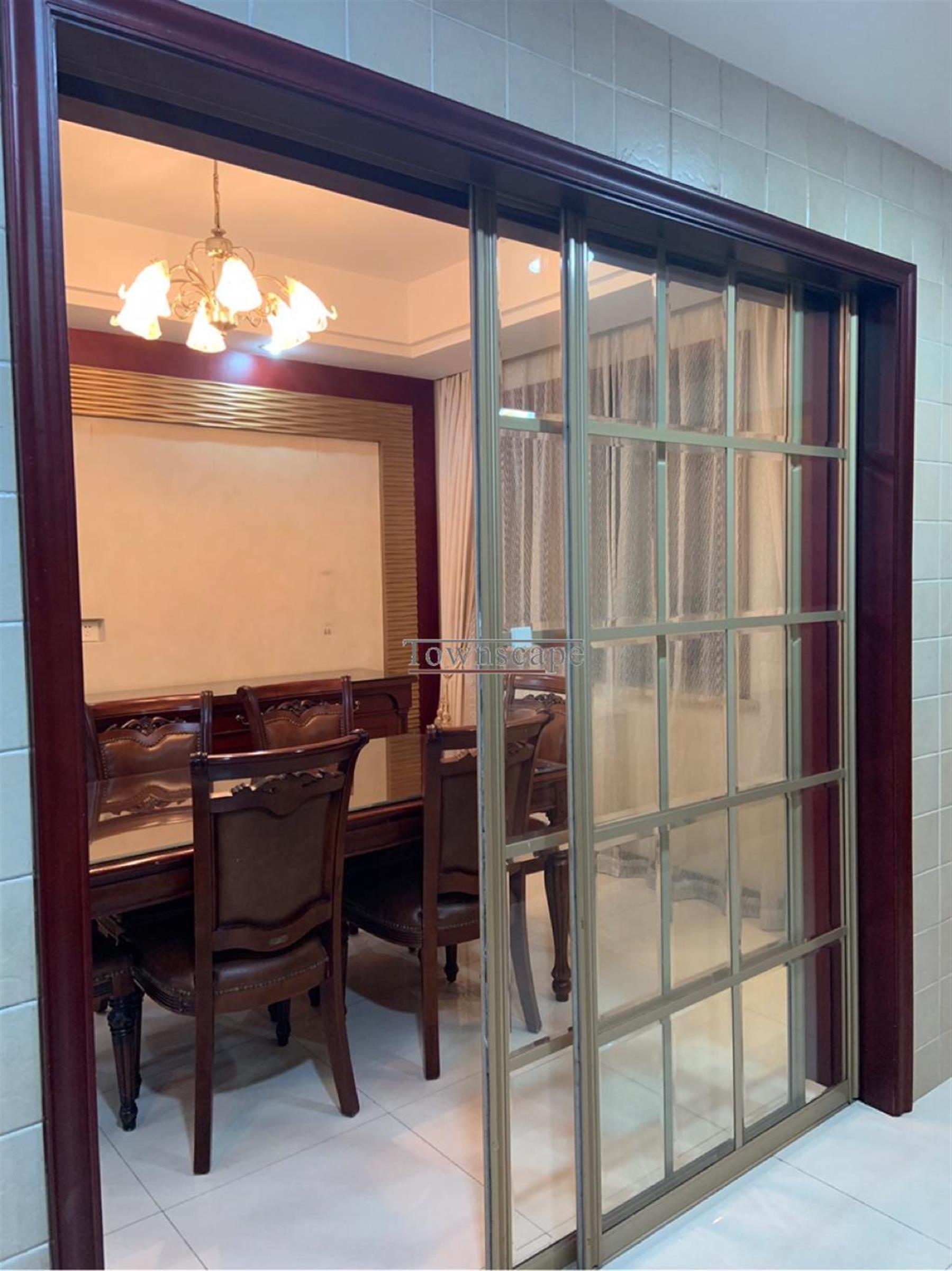 dining table Elegant 3BR Classically Furnished Gubei Apt for Rent in Shanghai