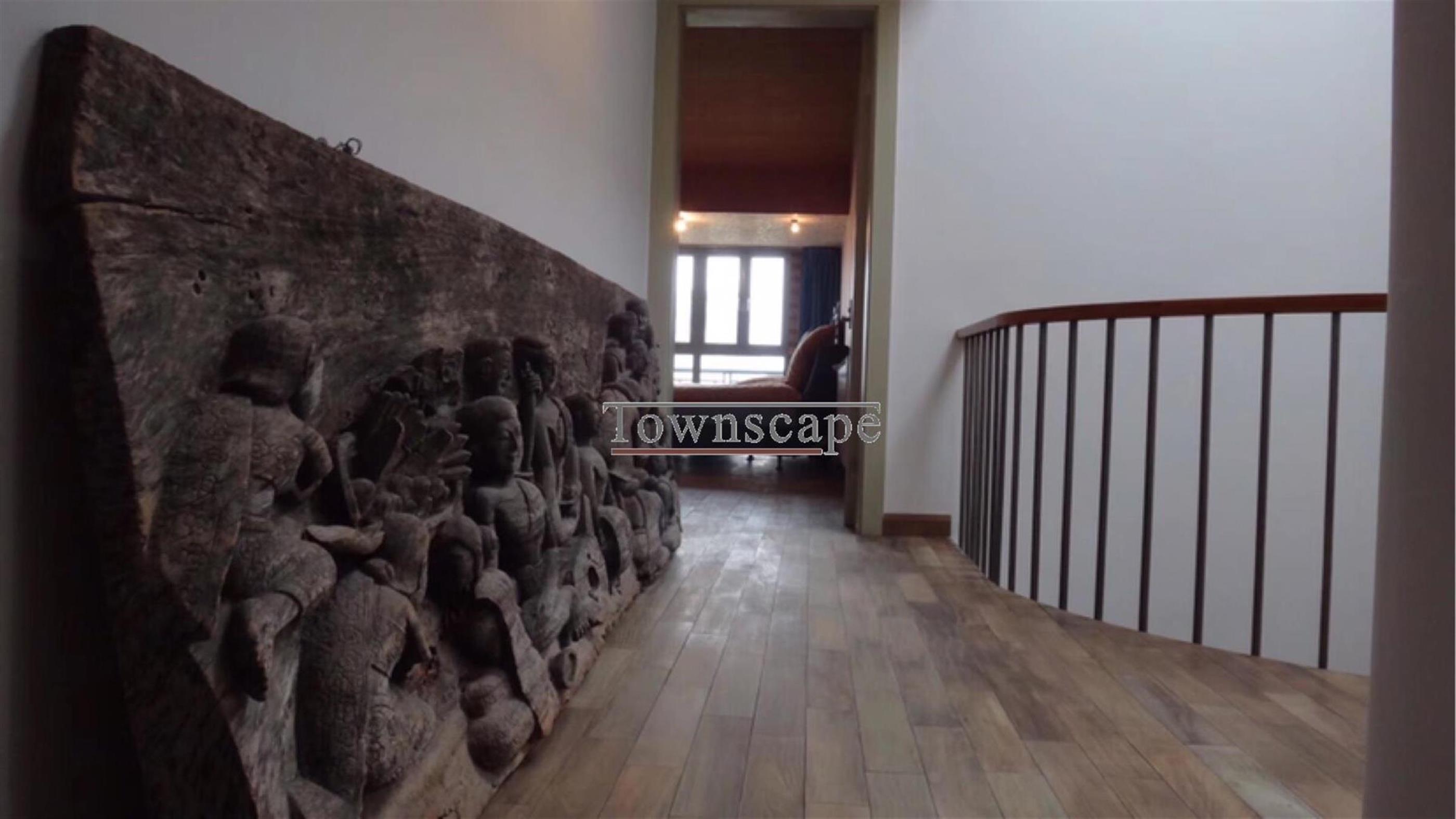 Wood carved relief Must-see Hand-crafted VIP FFC Duplex Penthouse for Rent in Shanghai