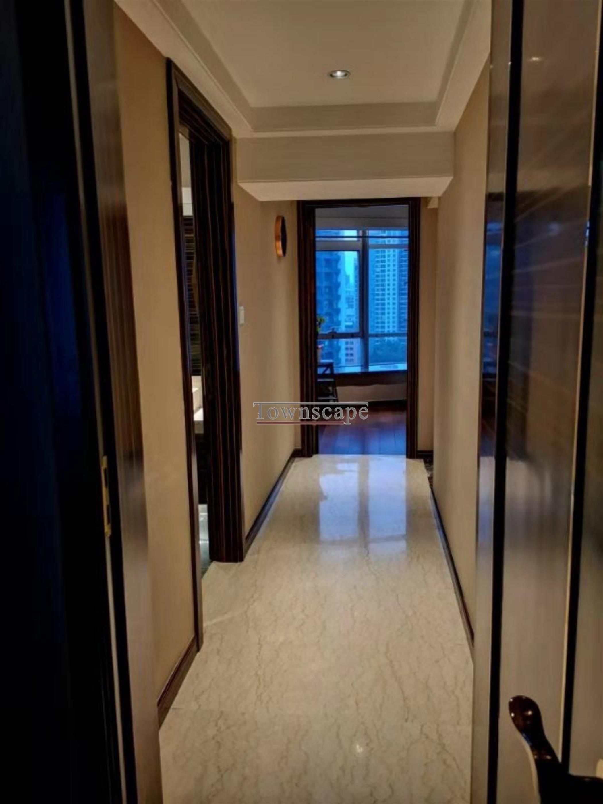 marble floors Spectacular Chic Modern Spacious 2BR West Nanjing Rd Apt for Rent in Shanghai