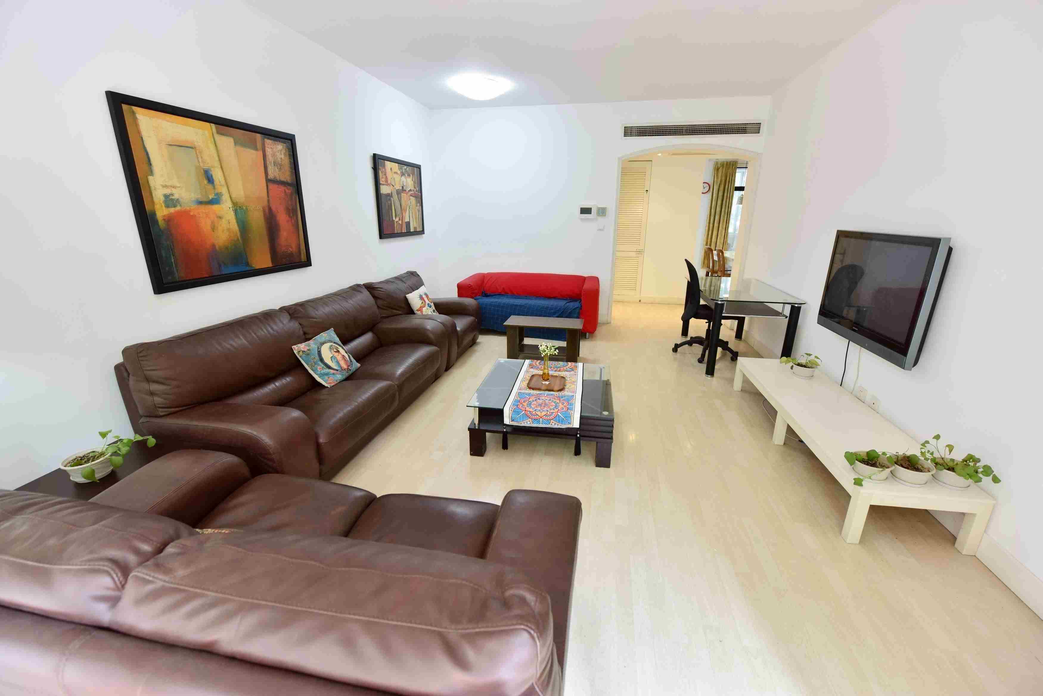 comfy sofas Bright Spacious 3BR Gubei Apartment for Rent in Hongqiao Shanghai