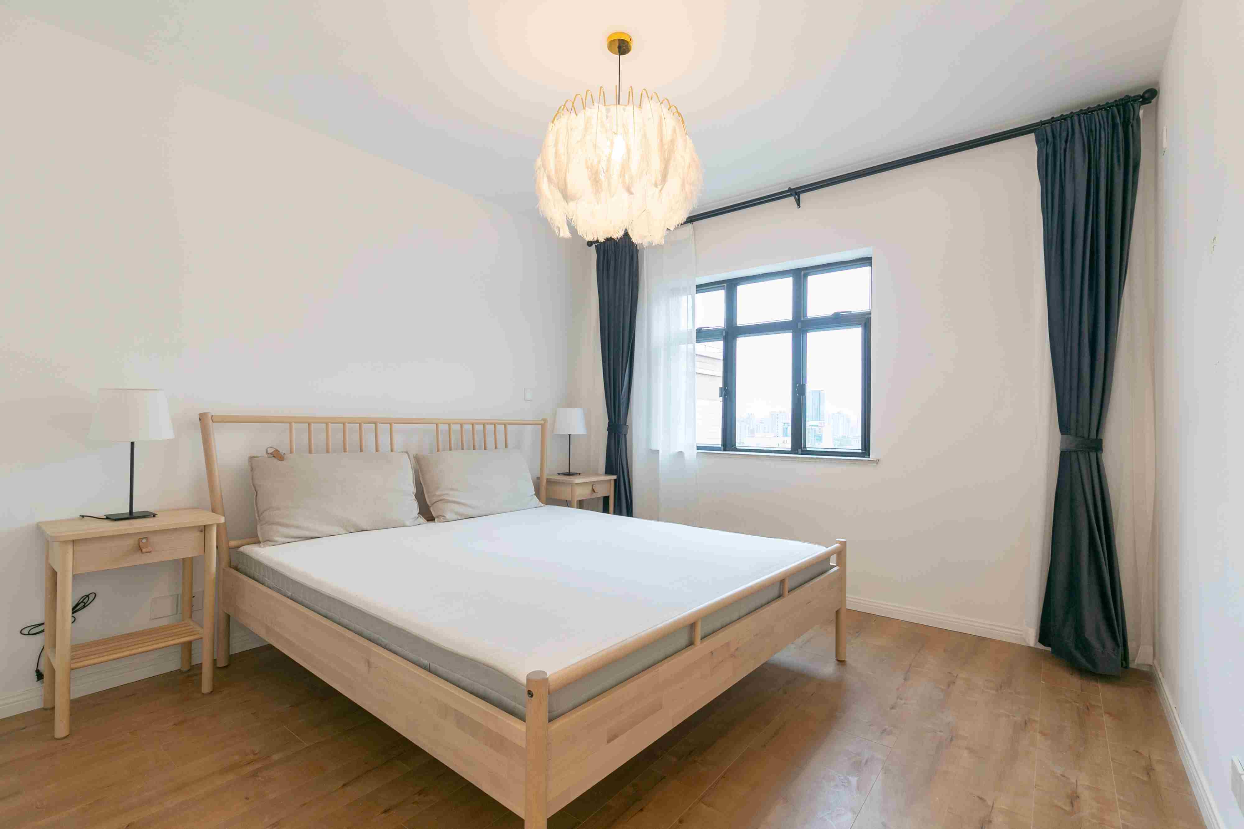 Bright bedrooms Spacious Penthouse with Rooftop Terrace at W Nanjing Rd for Rent in Shanghai