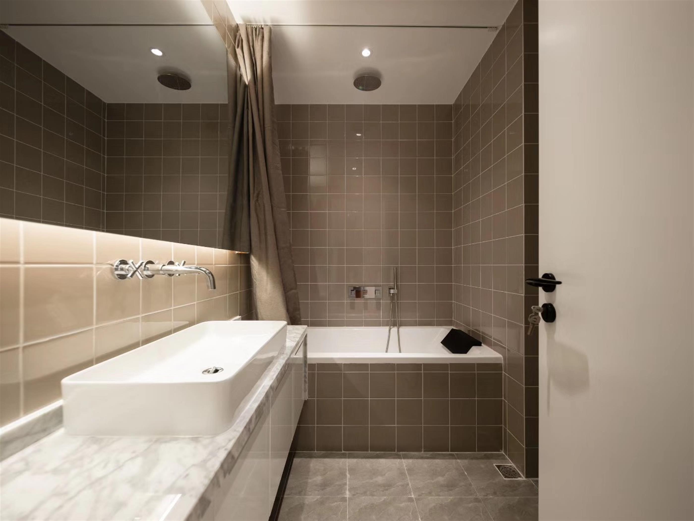 bathtub Newly Renovated Chic Modern 170sqm 3BR Apartment for Rent nr Suzhou Creek in Shanghai