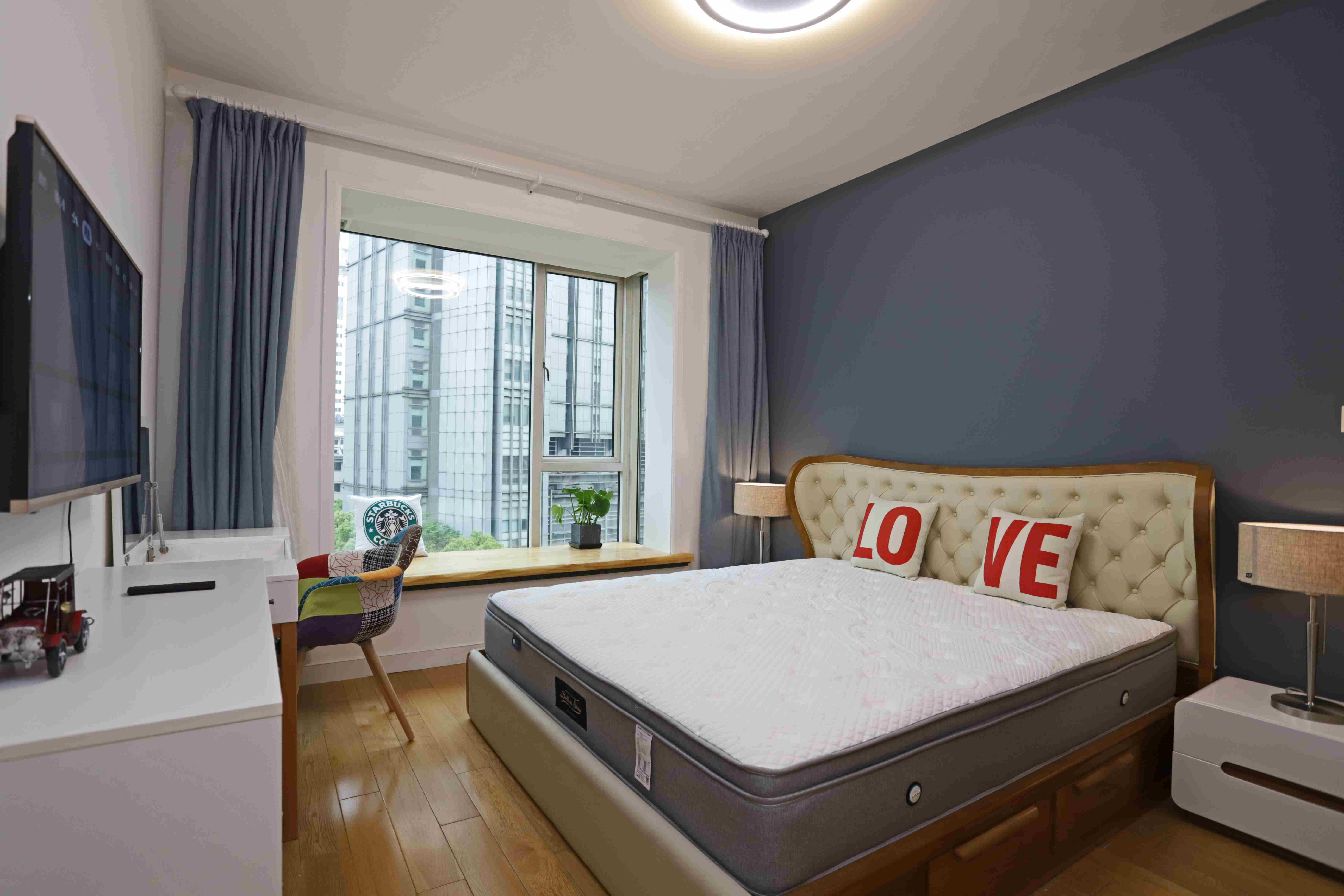 Bright Bedroom Modern Cozy Spacious Top-end Ladoll 1BR Apt for Rent in Shanghai