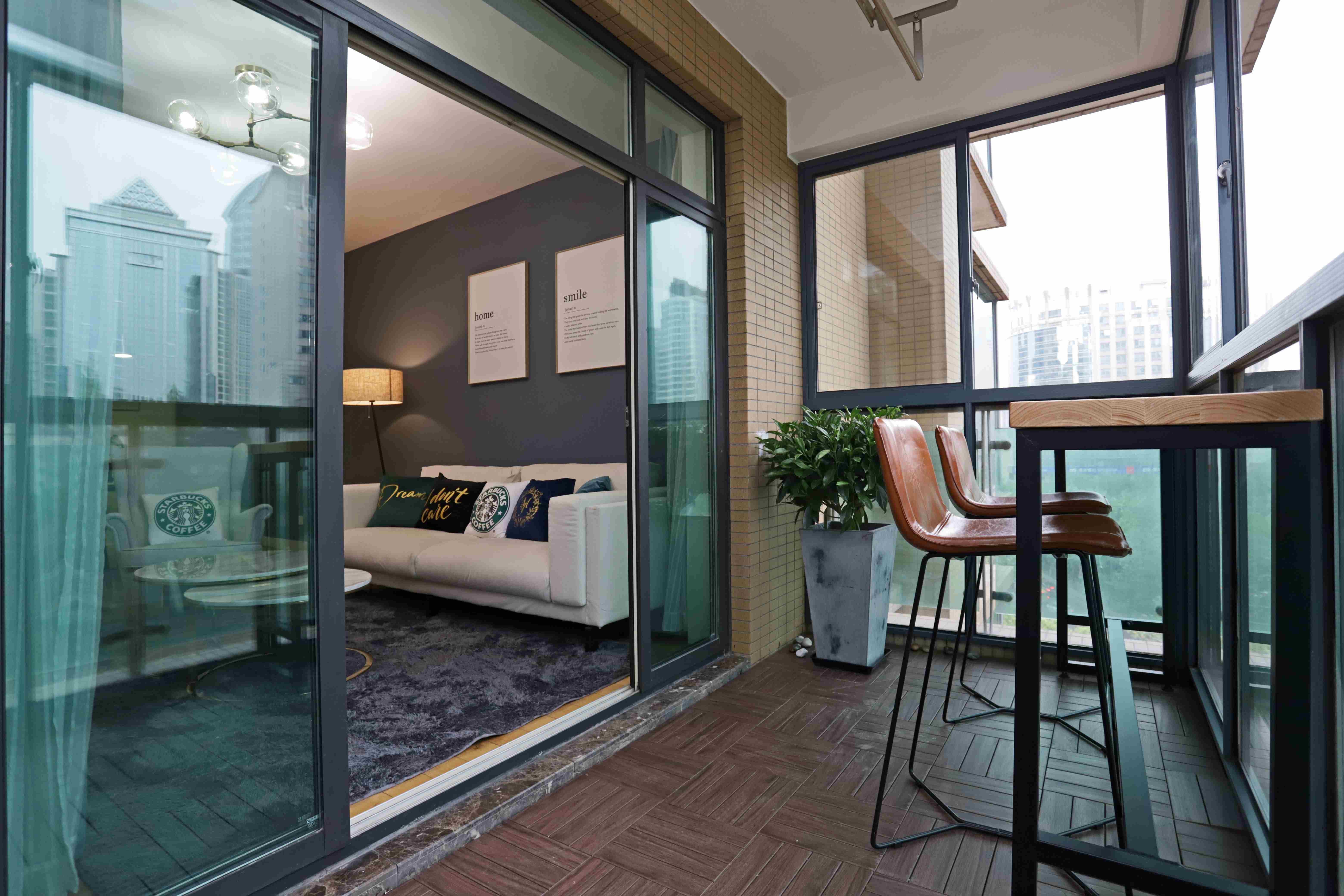 large balcony Modern Cozy Spacious Top-end Ladoll 1BR Apt for Rent in Shanghai
