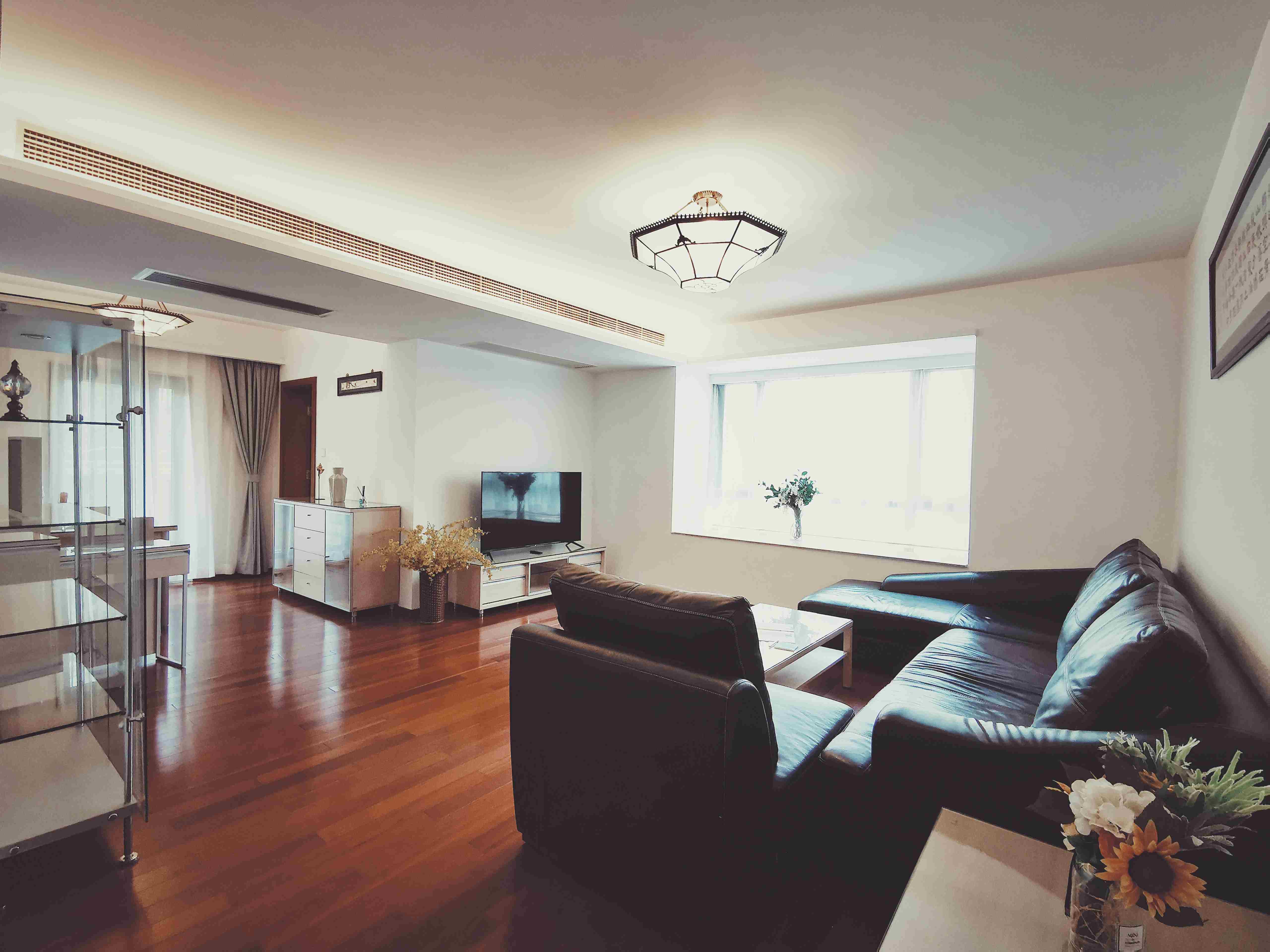 Big livingroom Bright Spacious 2BR Gubei Apt for Rent in Shanghai