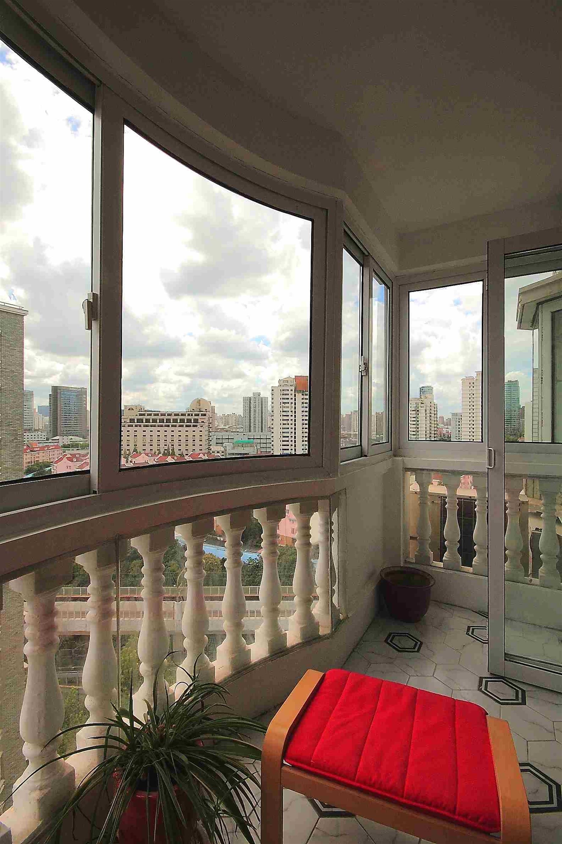 balcony Modern Spacious 170SQM 3BR Hongqiao Apt nr LN 3/4,10 for Rent in Shanghai
