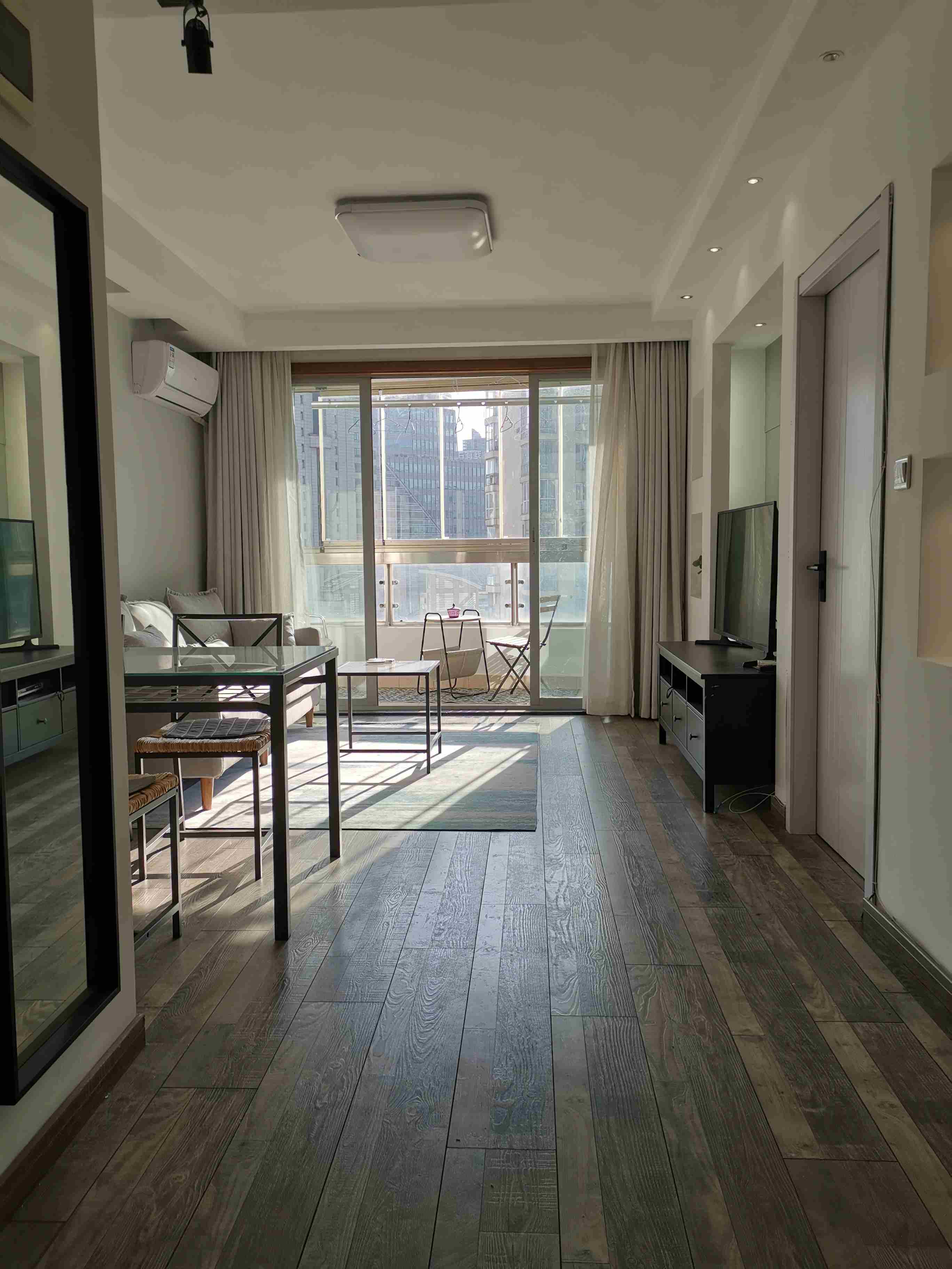 open living room Comfy Cozy Bright W Nanjing Rd 1BR nr LN 2/12/13 for Rent in Shanghai